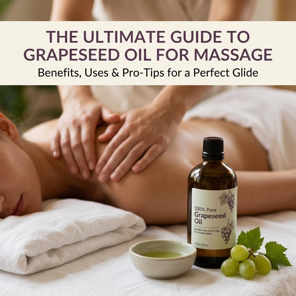 The Ultimate Guide To Grapeseed Oil For Massage. Benefits, Uses & Pro Tips for a Perfect Glide.