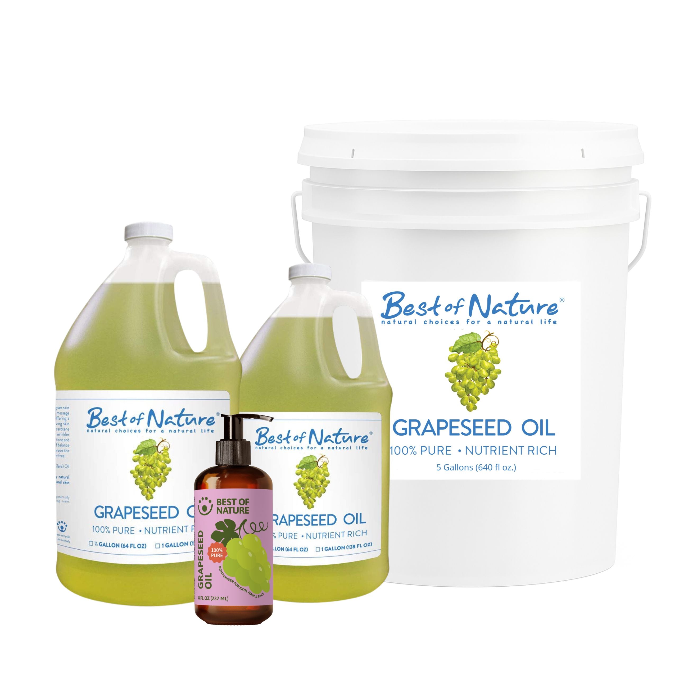 Best of Nature Grapeseed Massage & Body Oil - 100% Pure