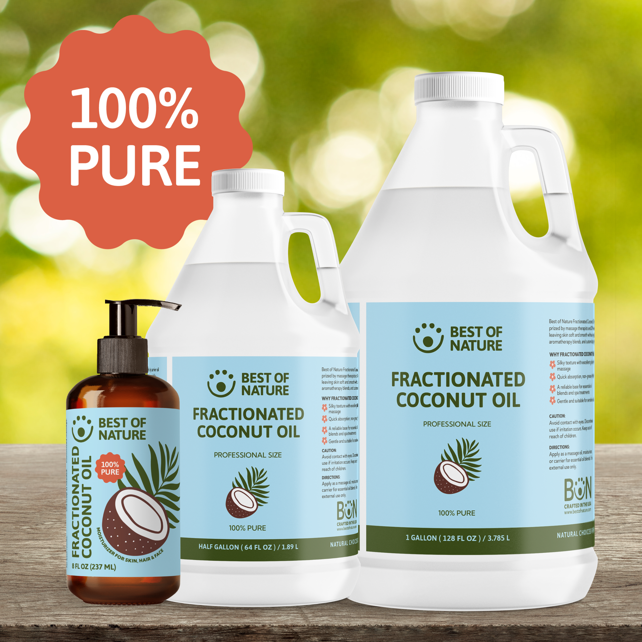 Best of Nature Fractionated Coconut Massage & Body Oil - 100% Pure
