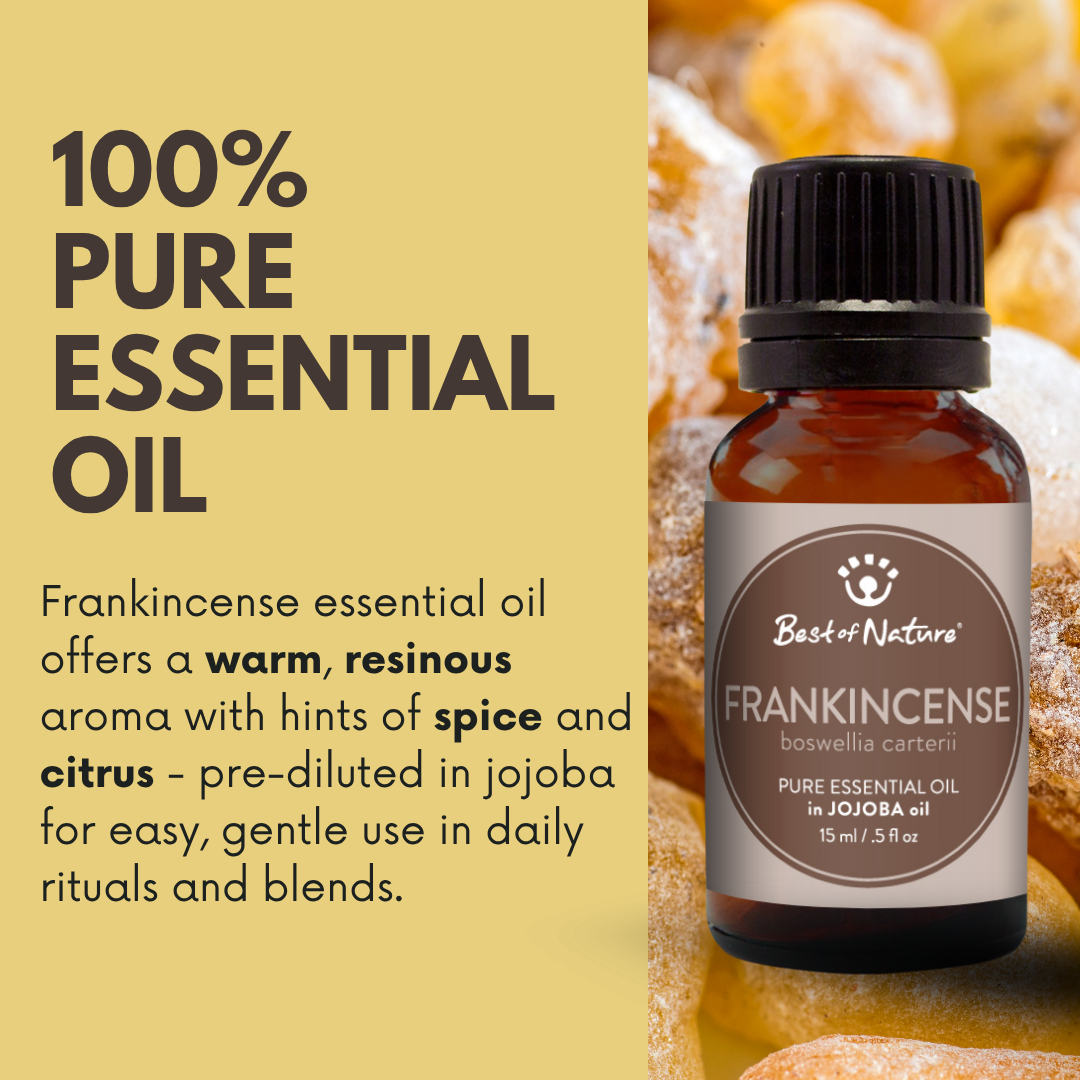 Best of Nature Frankincense Olibanum Essential Oil blended with Jojoba Oil