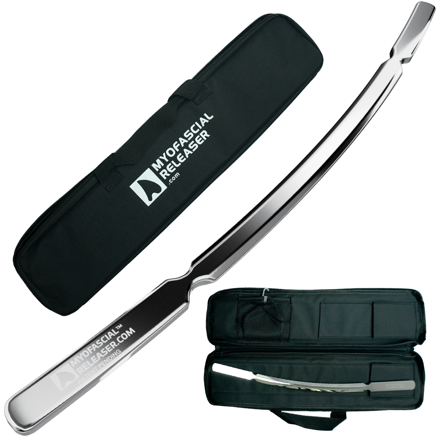 Professional Muscle Scraper - Crescent Handlebar - Medical Grade 304 Stainless Steel