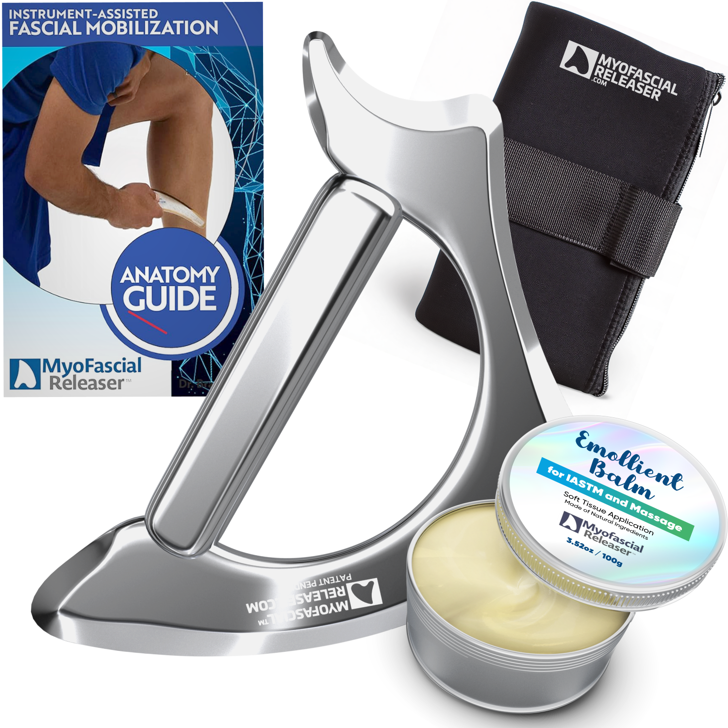 Professional Muscle Scraper - The Ergo Tool - Patented IASTM Massage Tool for Physical Therapy, GuaSha Tool for Body Myofascial Release - Medical Grade 304 Stainless Steel