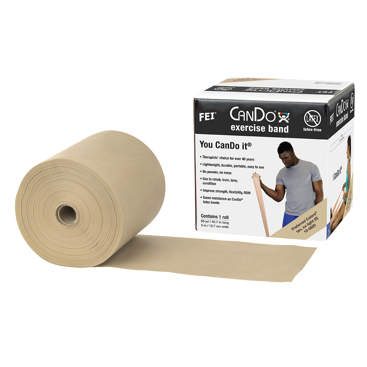 Latex Free Exercise Bands - 50 Yard Rolls - CanDo