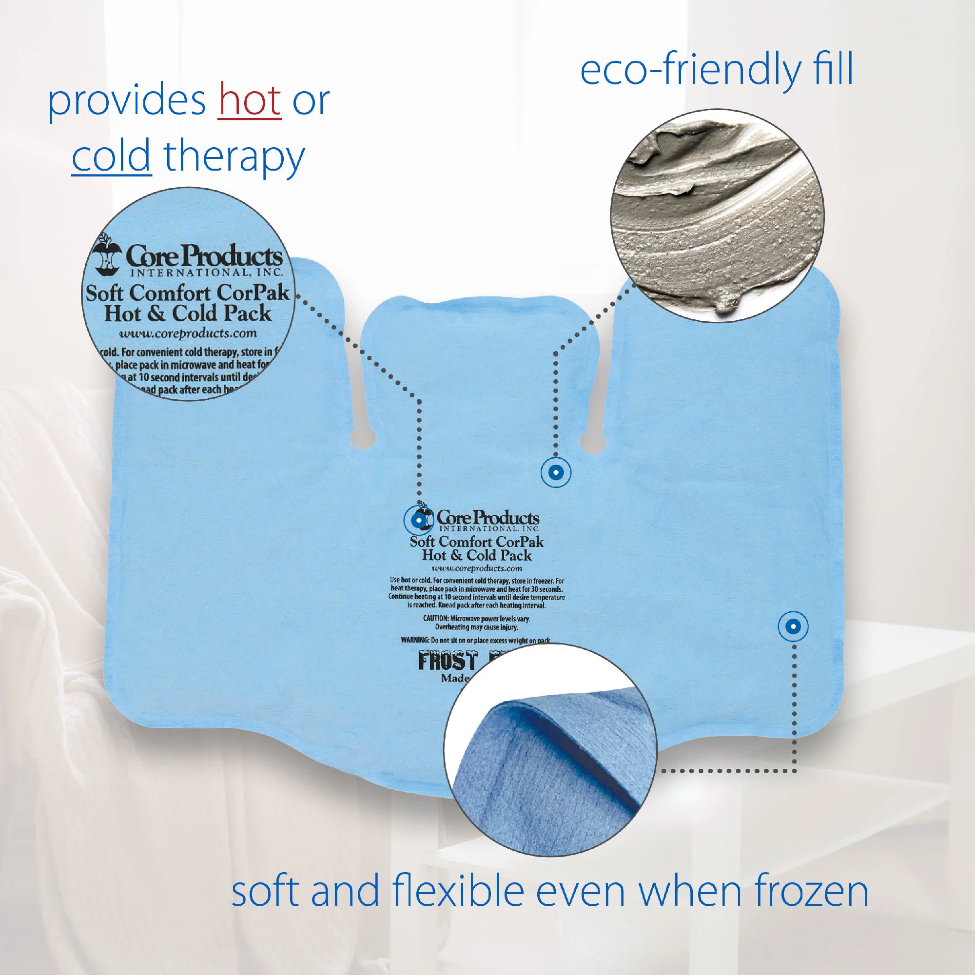 Soft Comfort CorPak Hot & Cold Therapy Pack - 11" x 15" - Tri Sectional