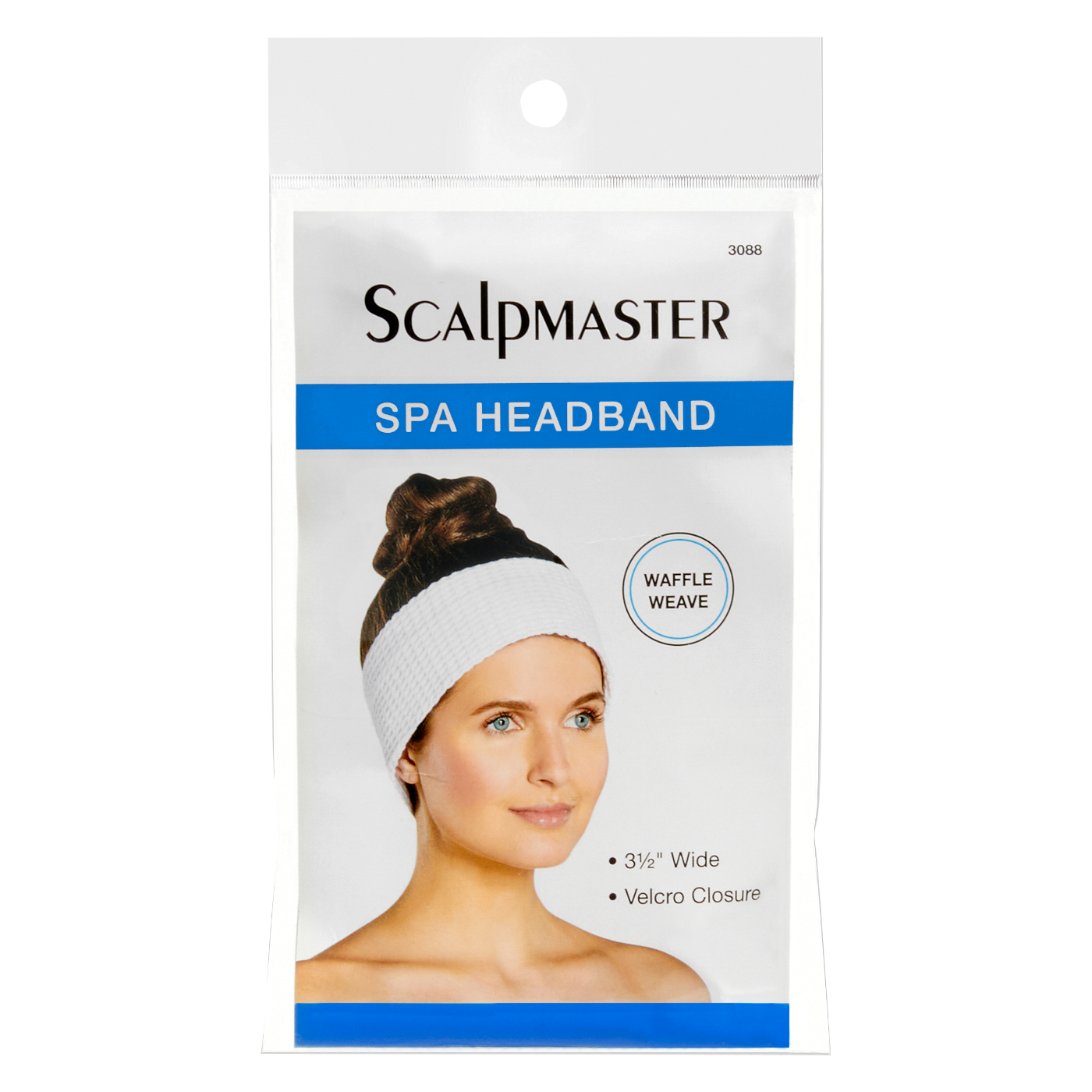 Waffle Weave Velcro Spa Headband - White