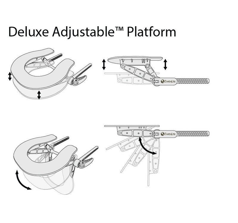 Earthlite Deluxe Adjustable Headrest - Platform and Cushion (Sterling)