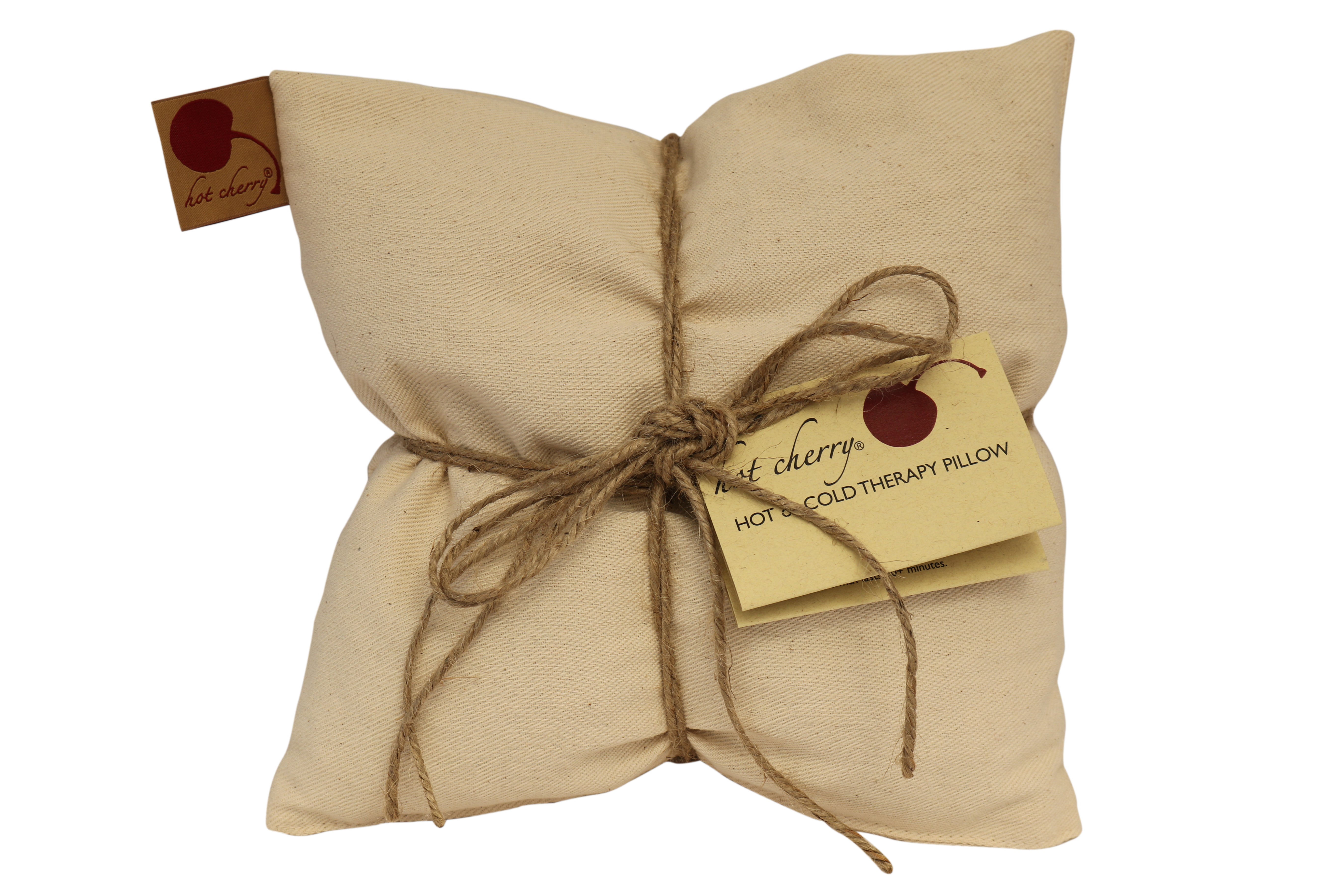 Hot Cherry Double Square Pillow in Natural Denim - Natural Hot and Cold Therapy Pack