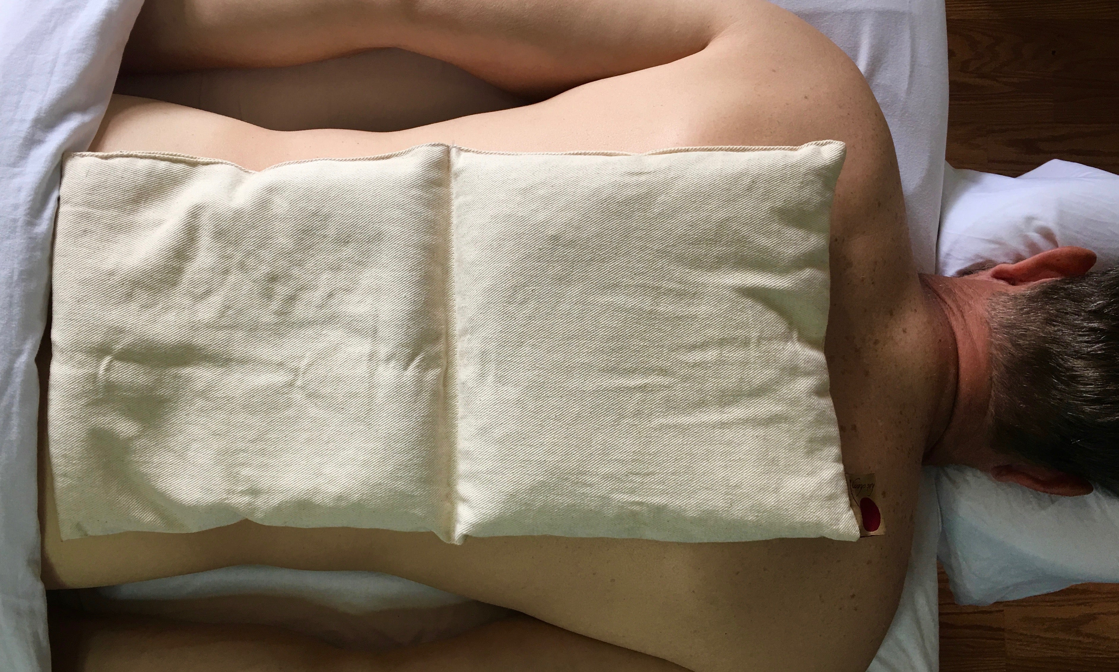 Hot Cherry Double Square Pillow in Natural Denim - Natural Hot and Cold Therapy Pack
