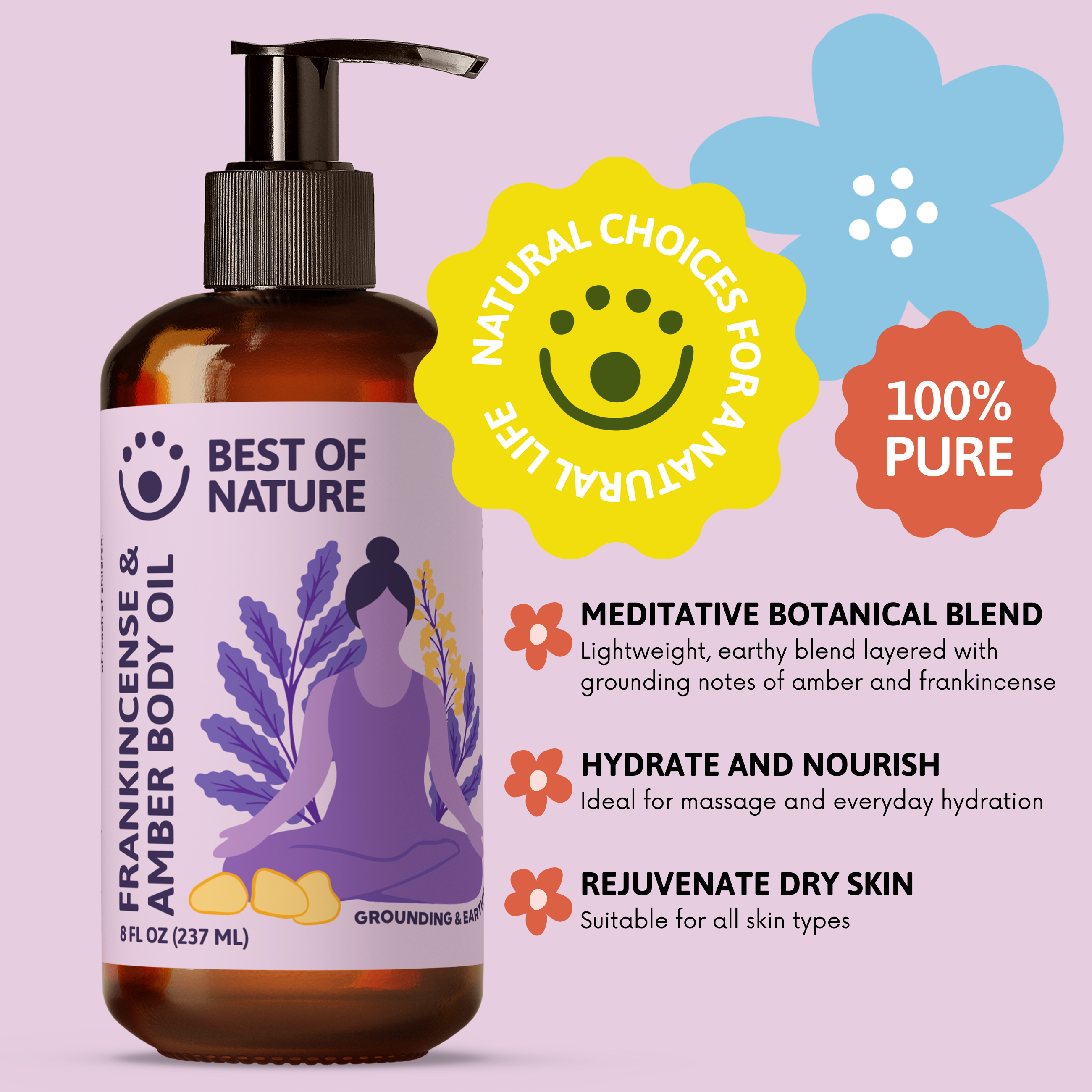 Best of Nature Frankincense & Amber Aromatherapy Massage & Body Oil