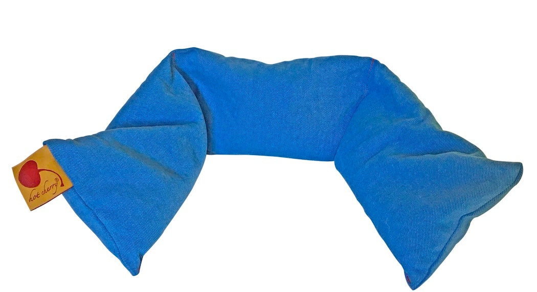 Hot Cherry Neck Wrap in Blue Denim - Natural Hot and Cold Therapy Pack