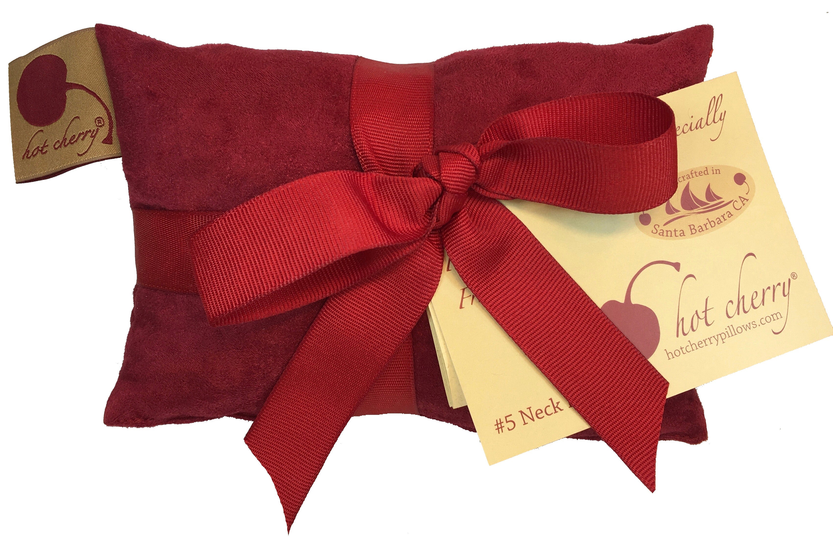 Hot Cherry Neck Wrap in Plush Red Ultra-Suede - Natural Hot and Cold Therapy Pack