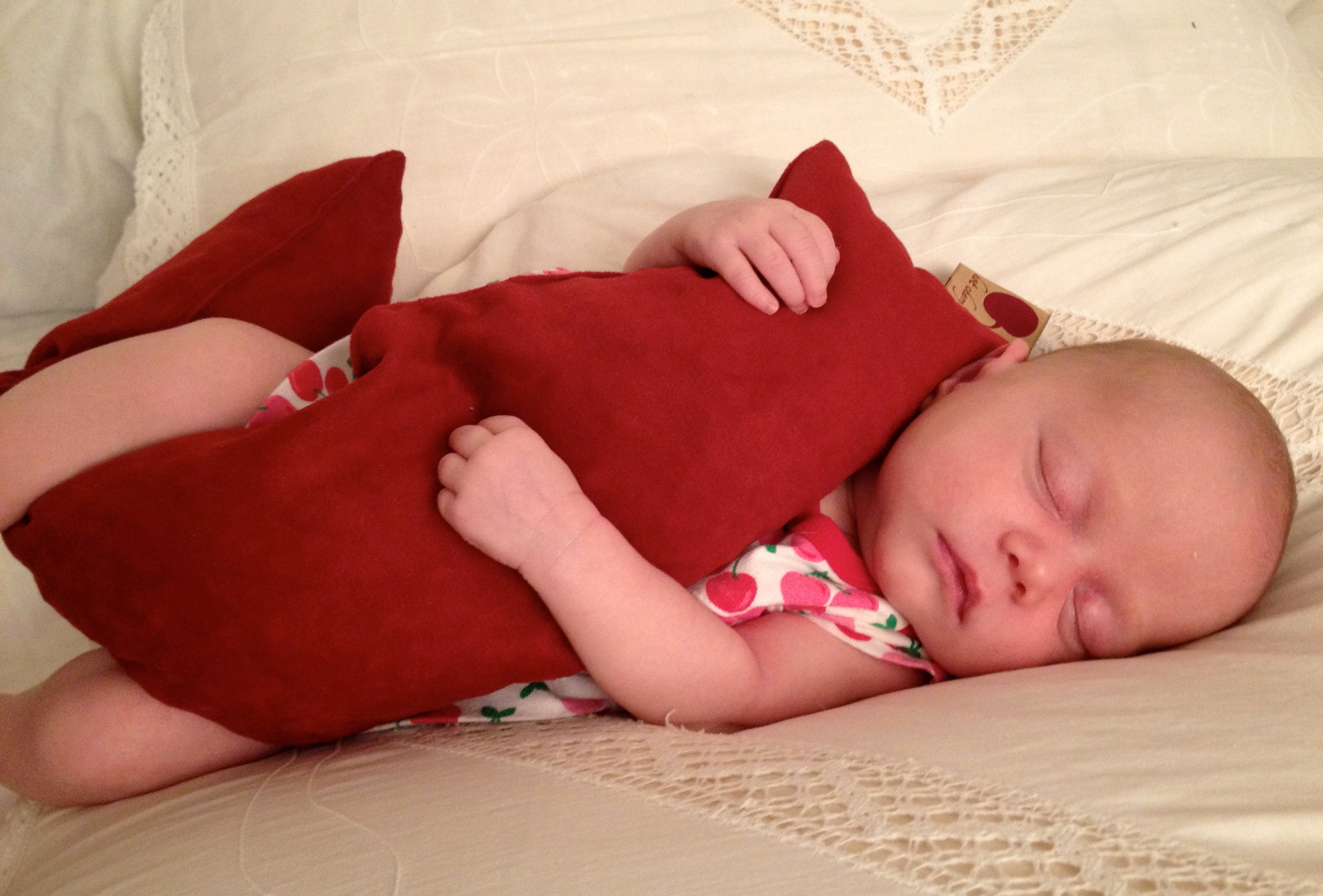 Hot Cherry Neck Wrap in Plush Red Ultra-Suede - Natural Hot and Cold Therapy Pack
