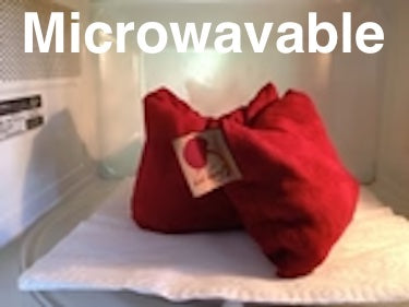 Hot Cherry Cervical Pillow in Natura Denim with Cherry Print - Natural Hot and Cold Therapy Pack
