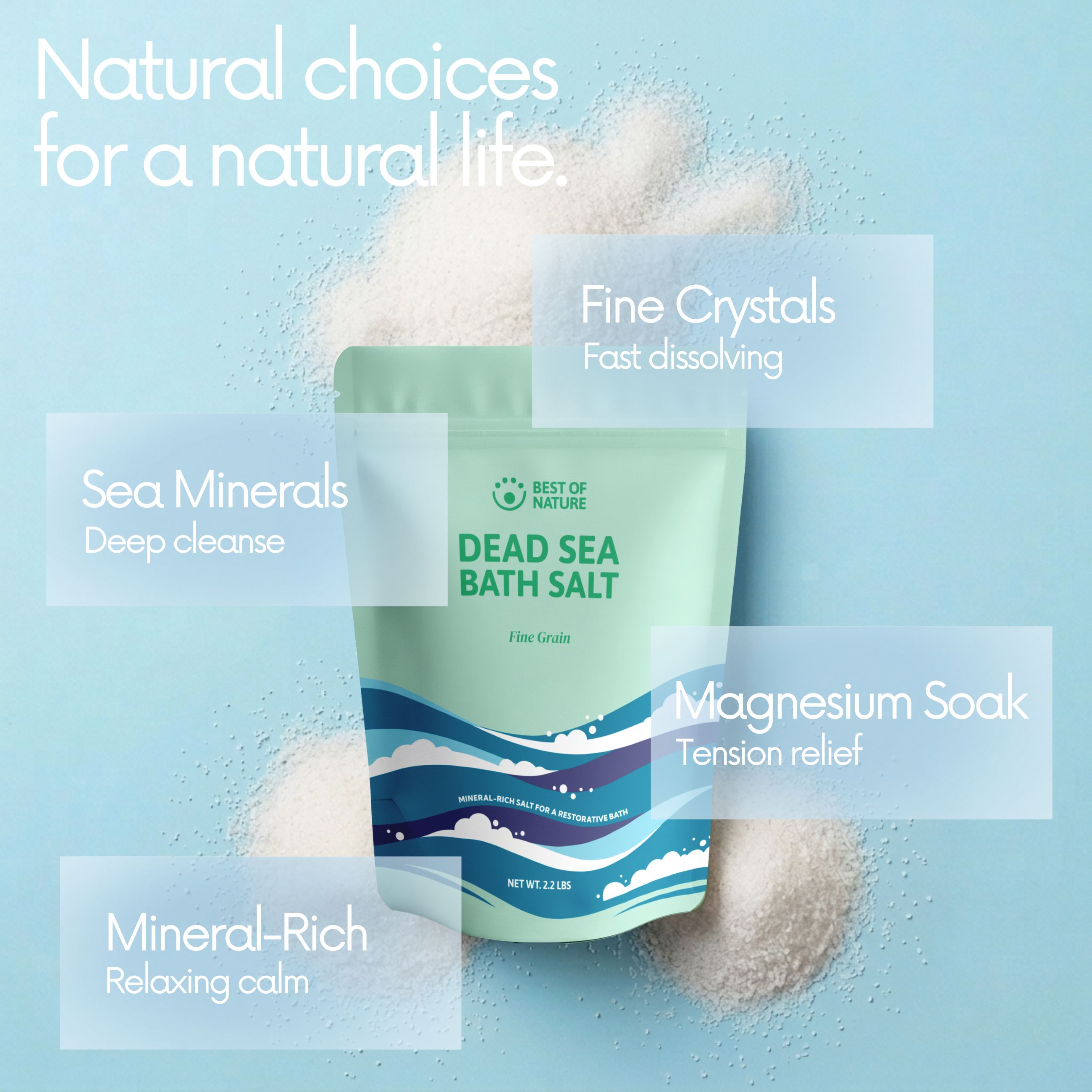 Dead Sea Mineral Bath Salt (Fine Grain)