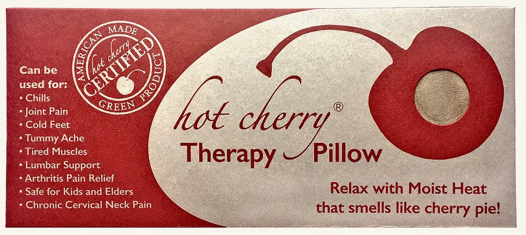 Hot Cherry Rectangular Cervical Pillow in Plush Tan Ultra-Suede - Natural Hot and Cold Therapy Pack
