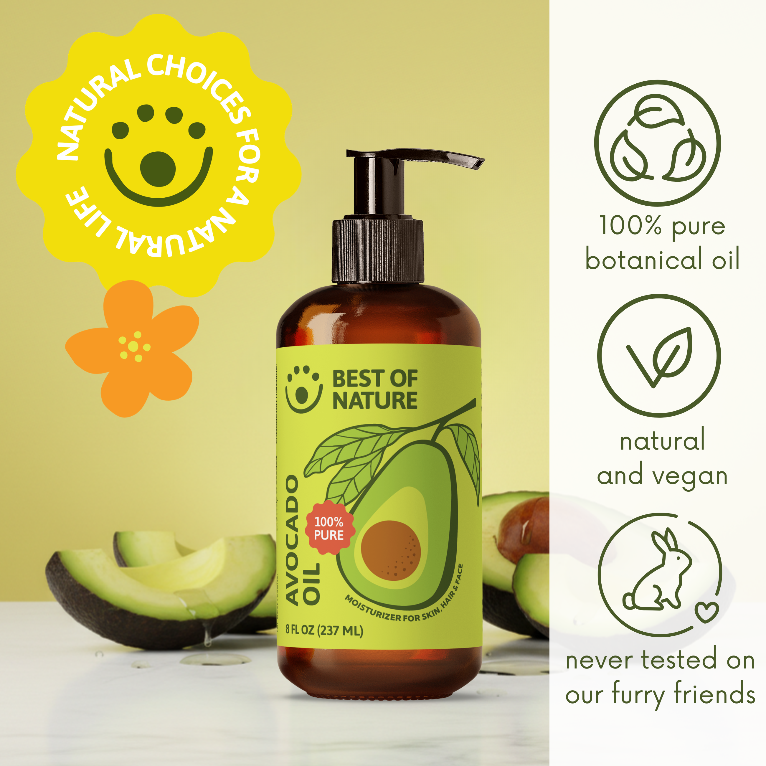 Best of Nature Avocado Massage & Body Oil - 100% Pure