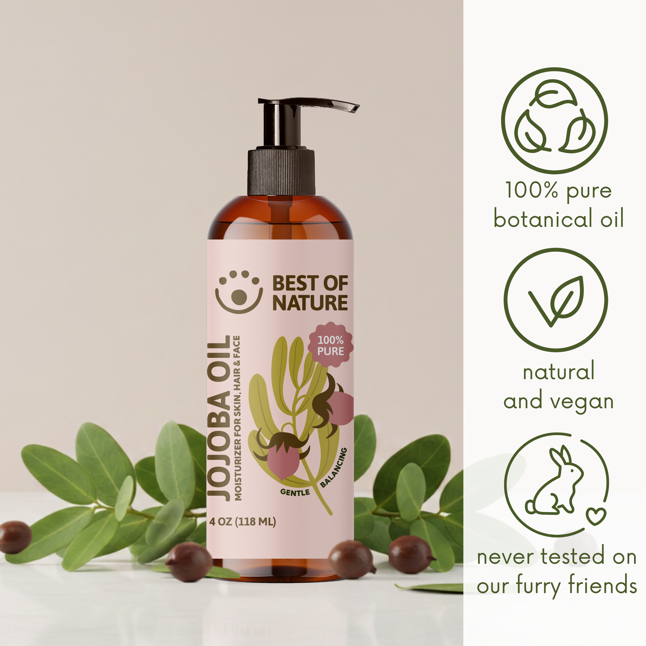 Best of Nature Jojoba Massage & Body Oil (Unrefined)- 100% Pure