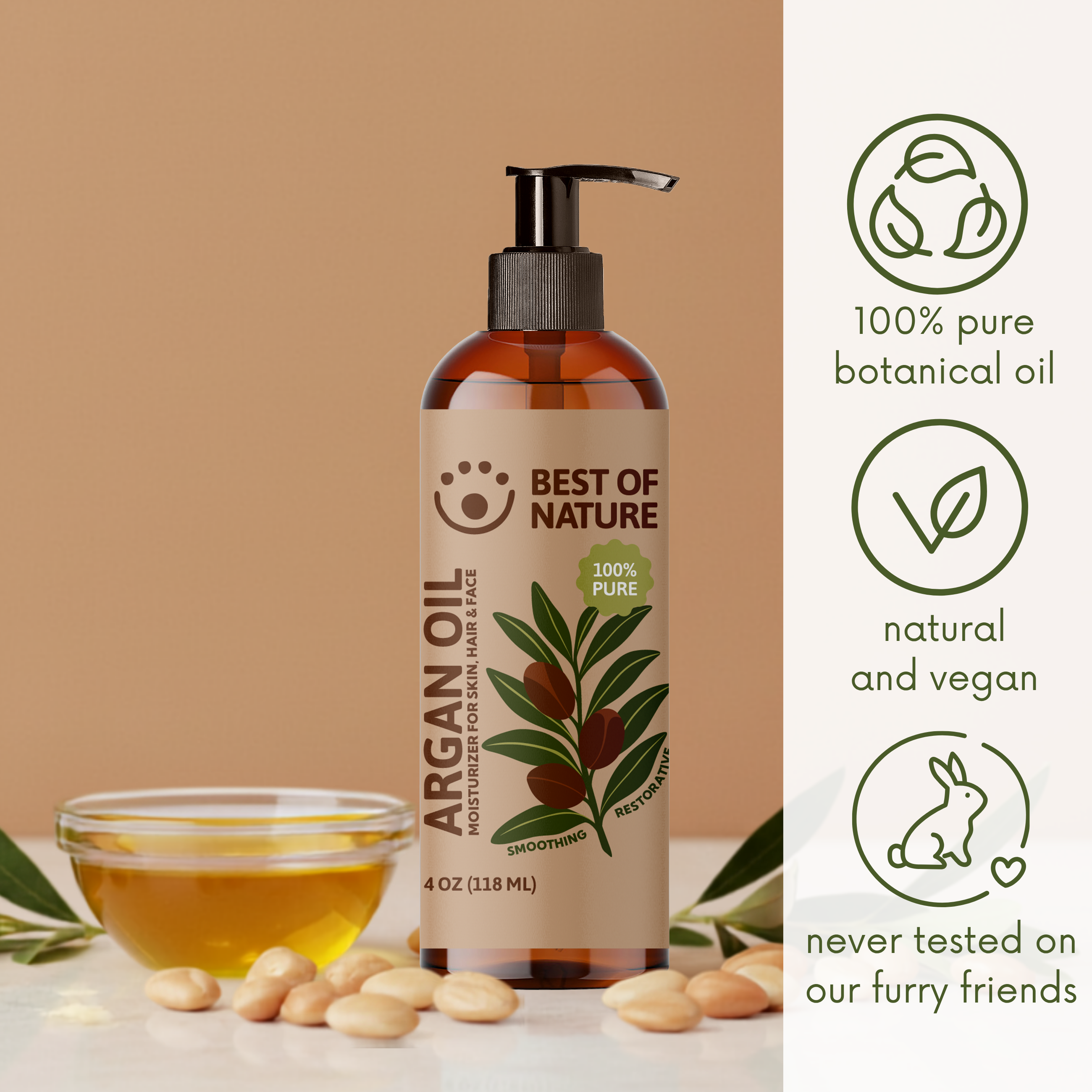 Best of Nature Argan Massage & Body Oil (Moroccan) - 100% Pure