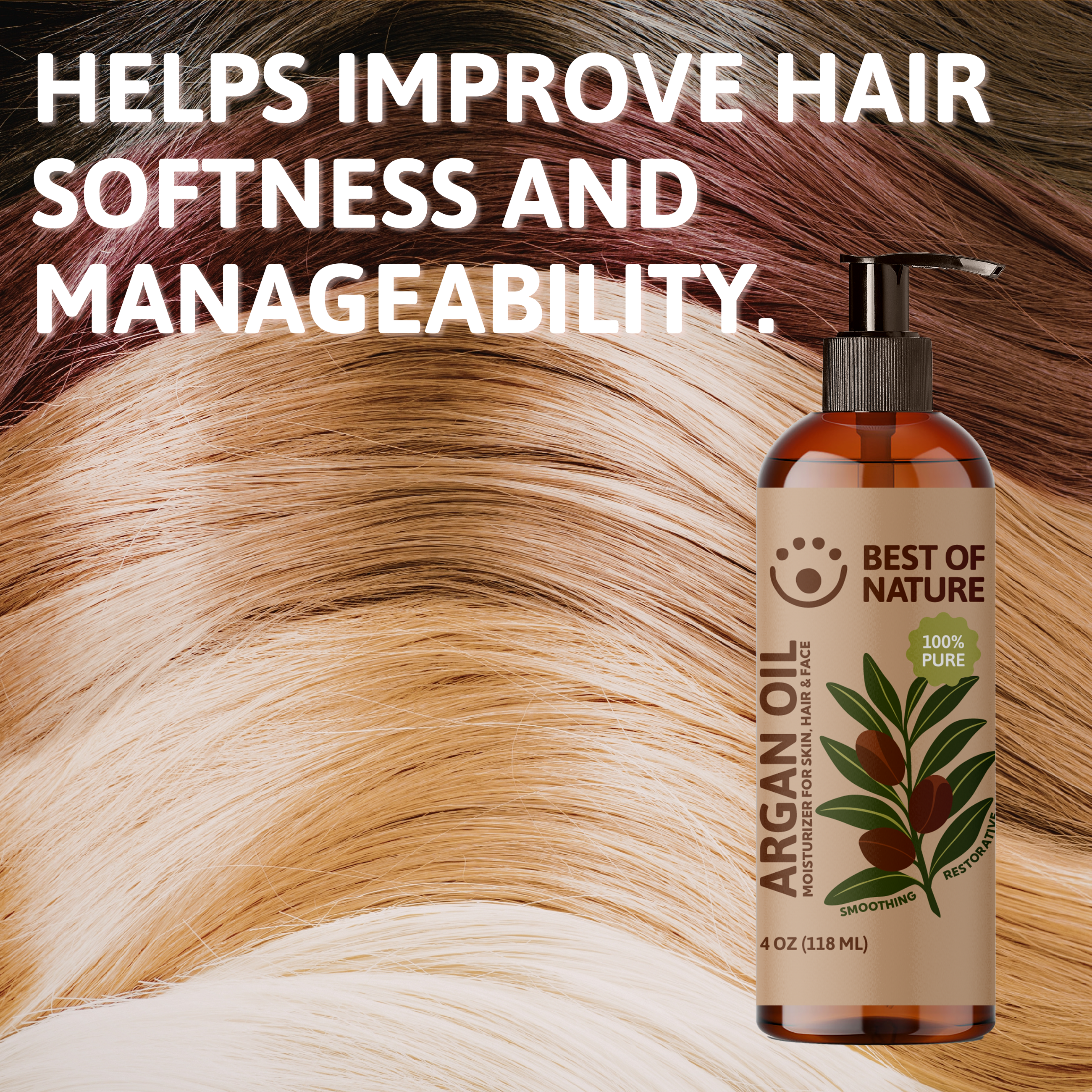 Best of Nature Argan Massage & Body Oil (Moroccan) - 100% Pure