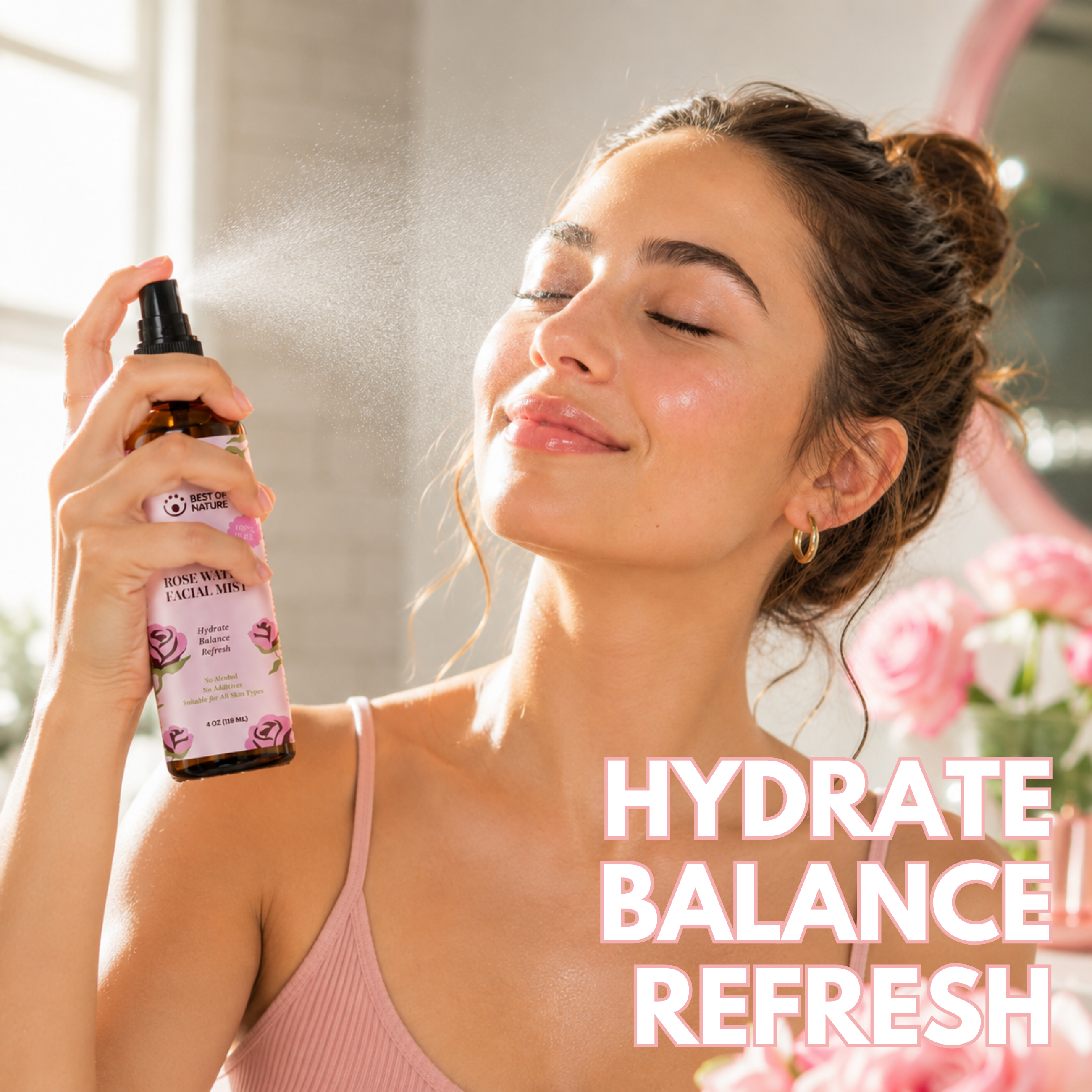 Best of Nature Rose Water Facial Mist - Hydrating Toner