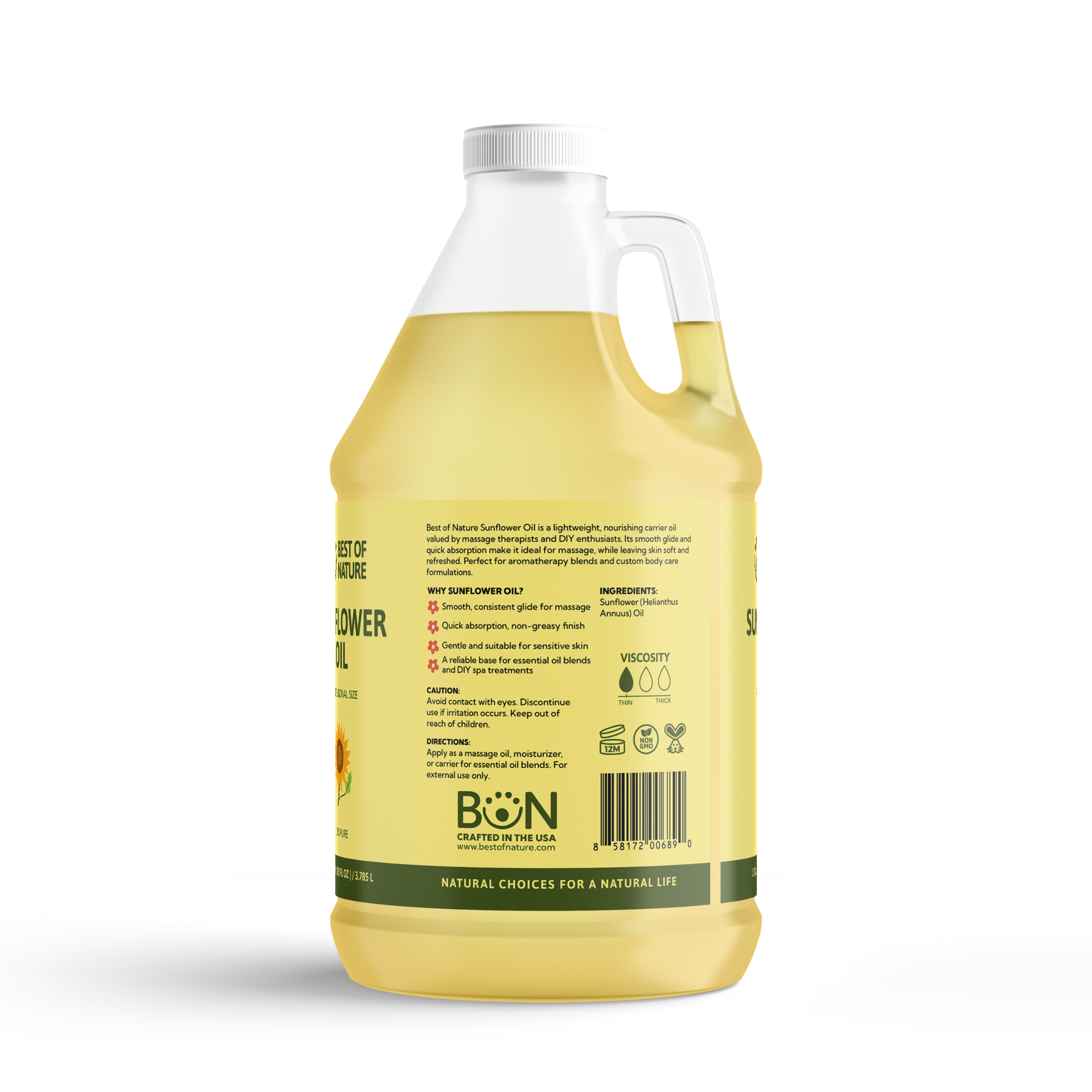 Best of Nature Sunflower Massage & Body Oil - 100% Pure