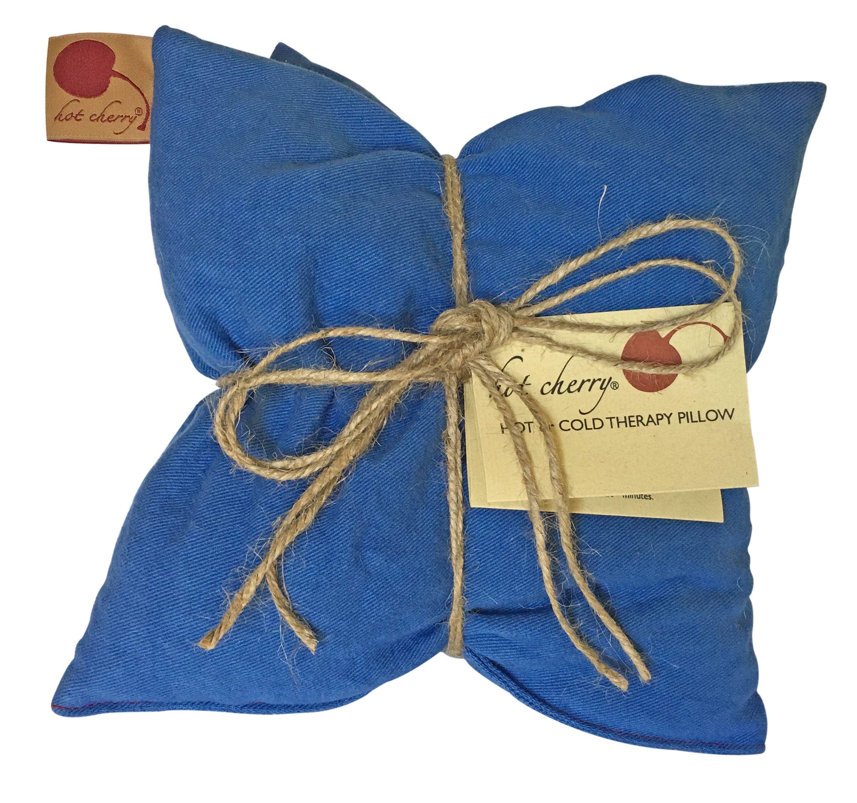 Hot Cherry Double Square Pillow in Blue Denim - Natural Hot and Cold Therapy Pack