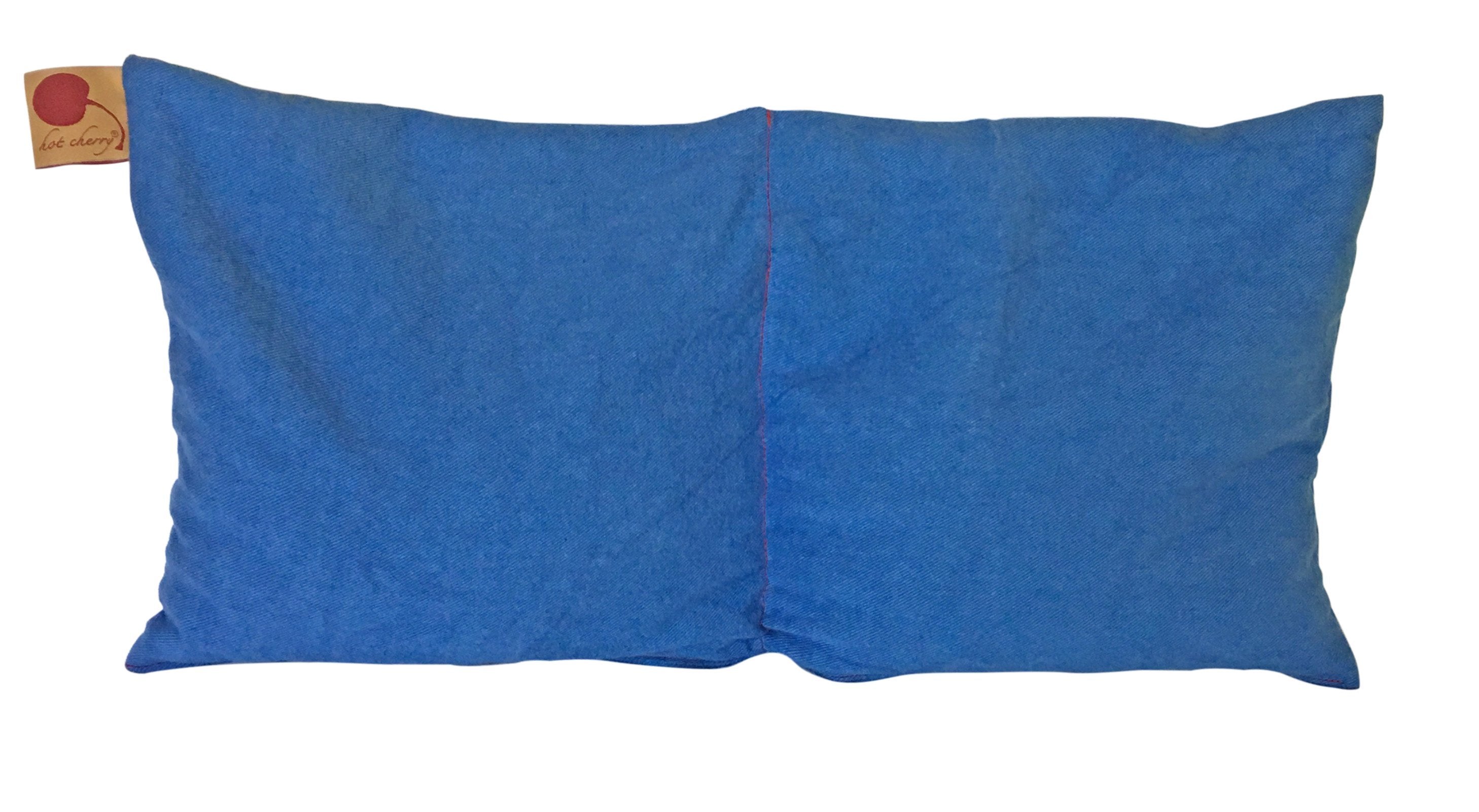 Hot Cherry Double Square Pillow in Blue Denim - Natural Hot and Cold Therapy Pack