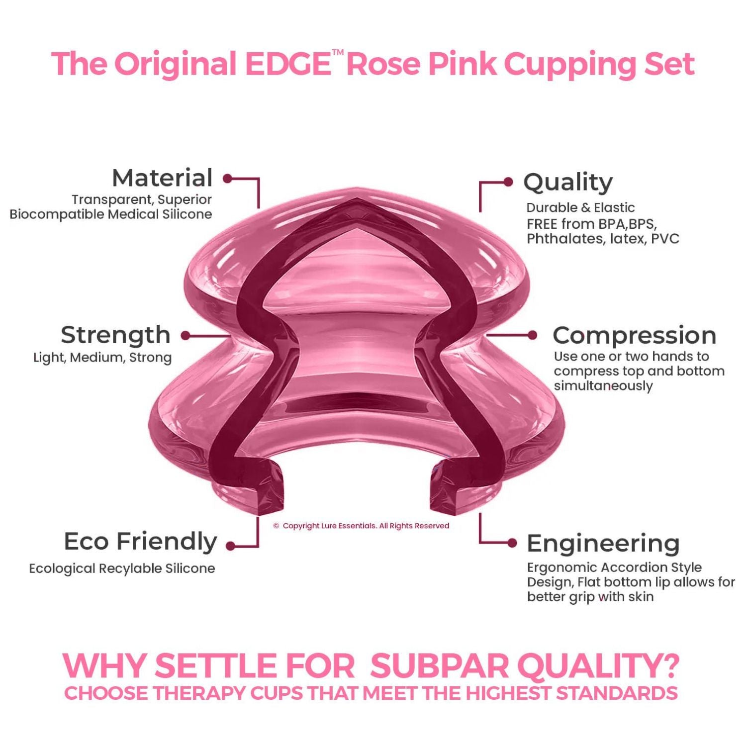 EDGE™ Cupping Therapy Set Blue, 4 Cups