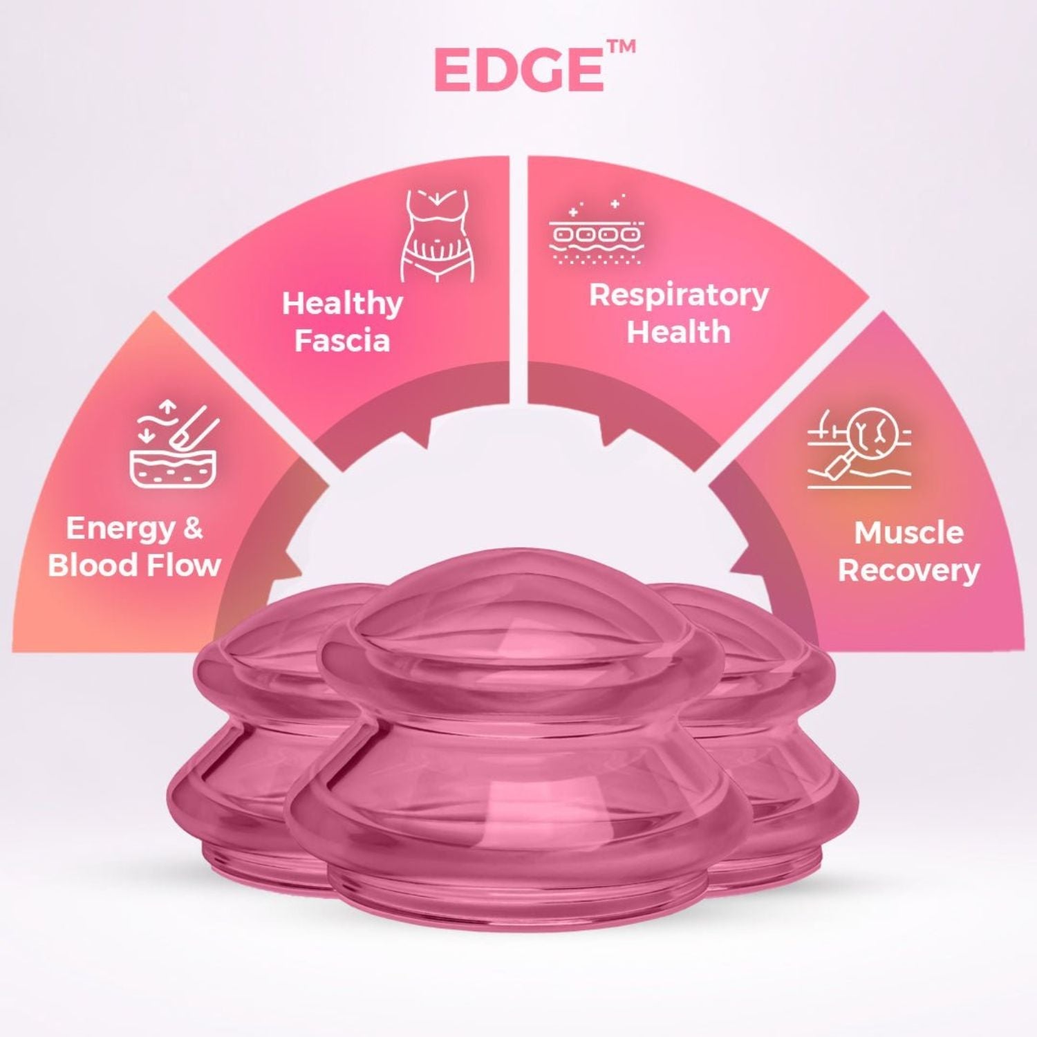 EDGE™ Cupping Therapy Set Blue, 4 Cups