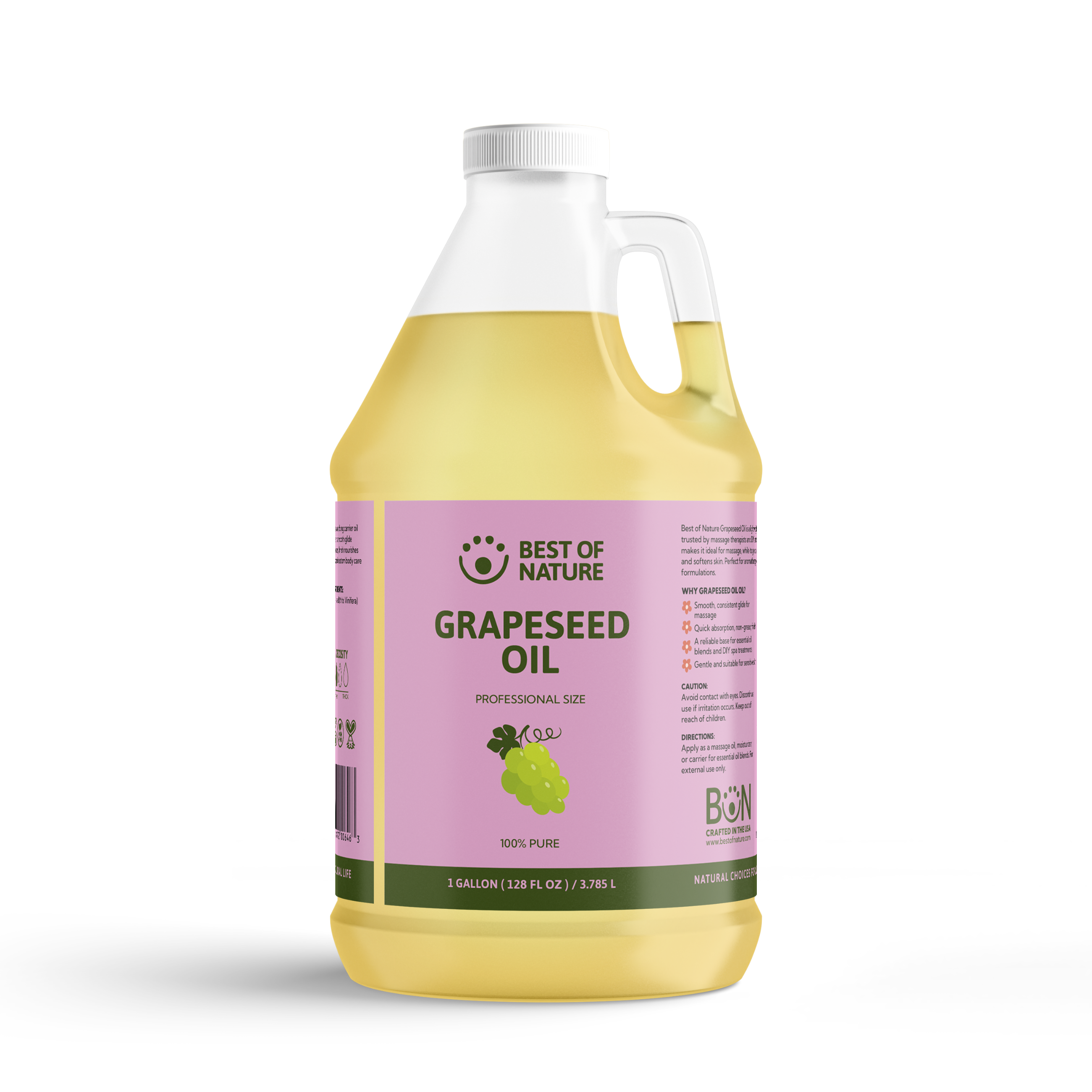 Best of Nature Grapeseed Massage & Body Oil - 100% Pure