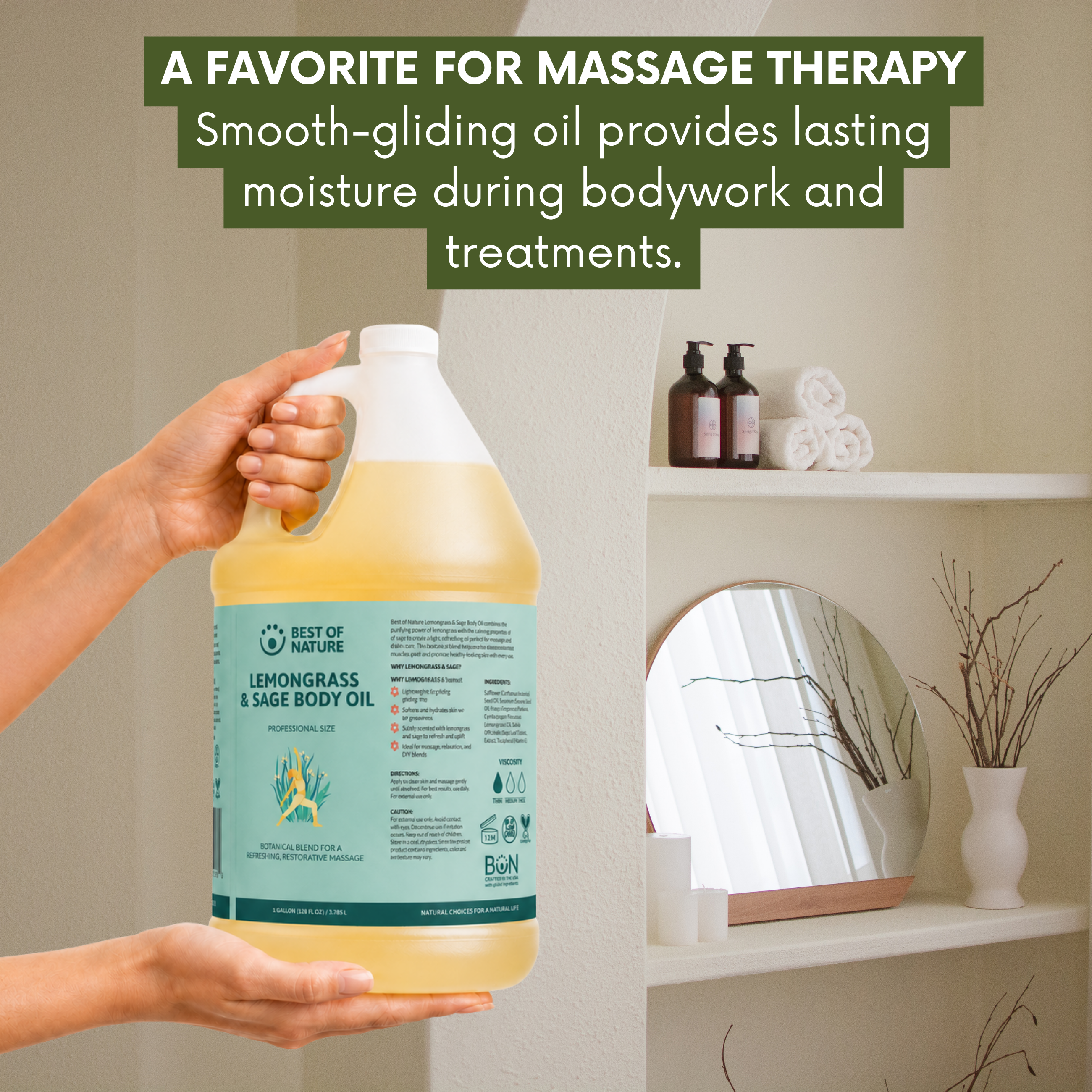 Best of Nature Lemongrass and Sage Aromatherapy Massage & Body Oil
