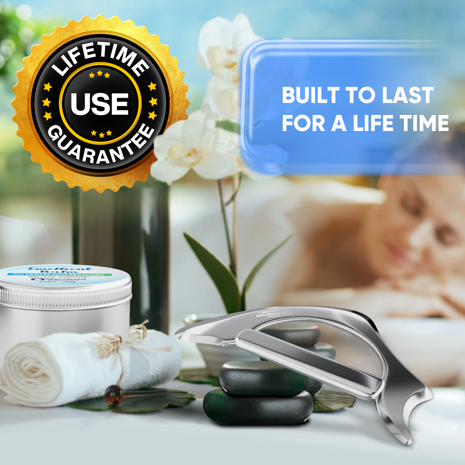 Professional Muscle Scraper - The Ergo Tool - Patented IASTM Massage Tool for Physical Therapy, GuaSha Tool for Body Myofascial Release - Medical Grade 304 Stainless Steel