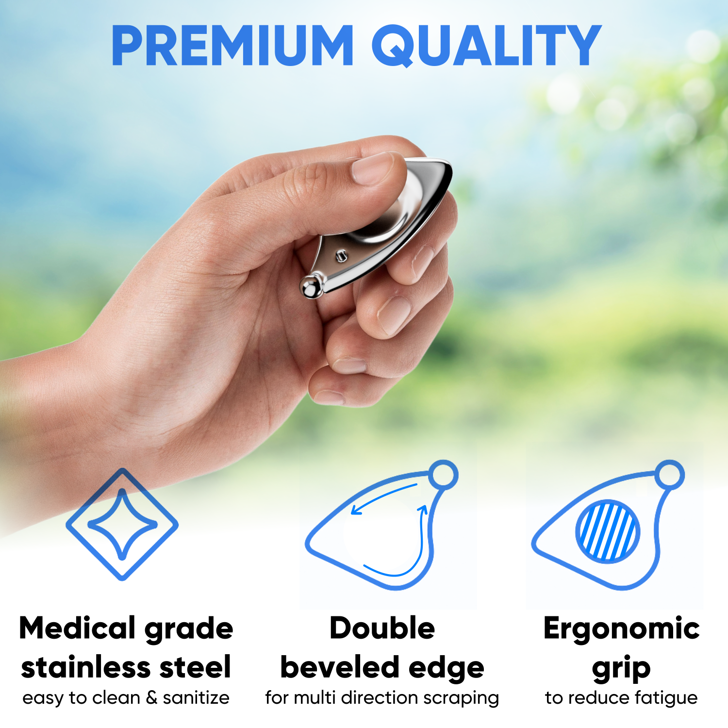 Professional Muscle Scraper Micro Tool - Patented IASTM Massage Tool for Physical Therapy, GuaSha Tool for Body Myofascial Release - Medical Grade 304 Stainless Steel