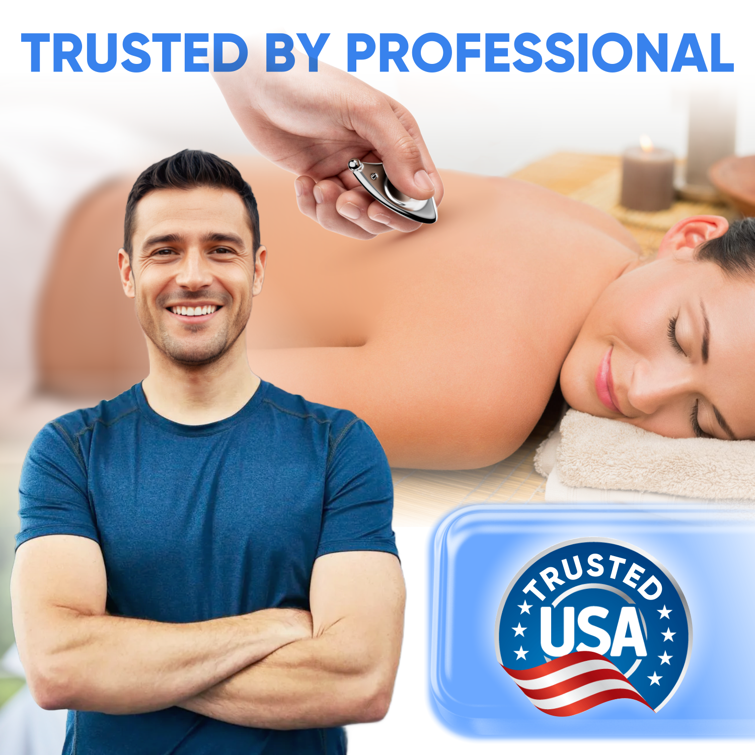 Professional Muscle Scraper Micro Tool - Patented IASTM Massage Tool for Physical Therapy, GuaSha Tool for Body Myofascial Release - Medical Grade 304 Stainless Steel