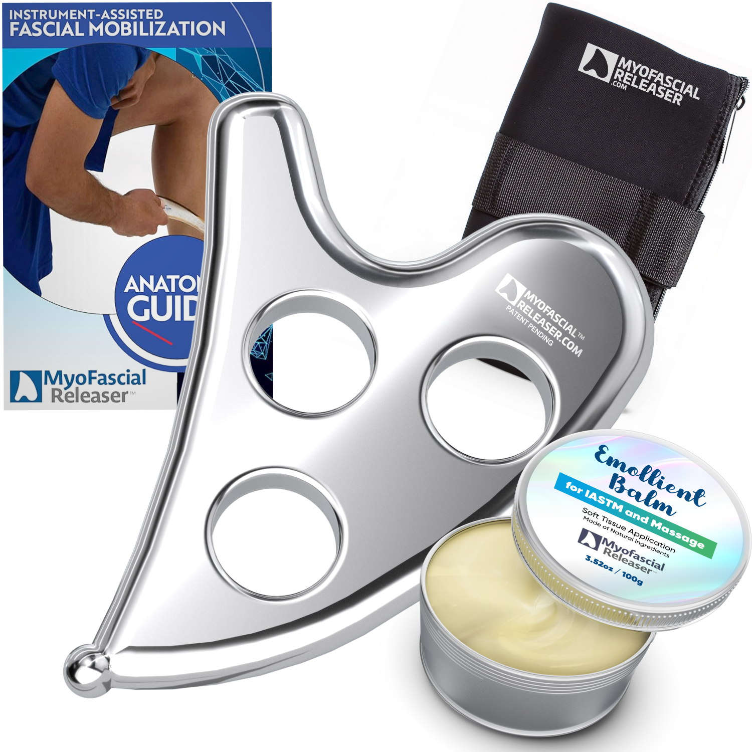 Professional Muscle Scraper - The Original - Patented IASTM Massage Tool - Medical Grade 304 Stainless Steel