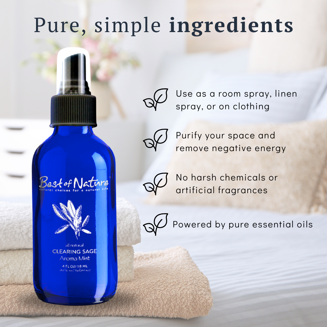 Best of Nature Clearing Sage Essential Oil Aroma Mist & Room Spray