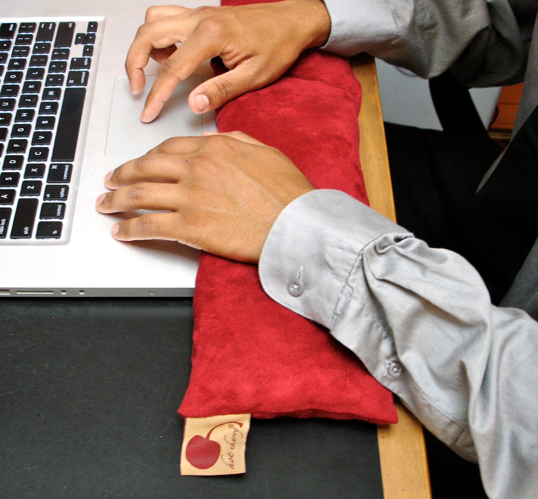 Hot Cherry Neck Wrap in Plush Red Ultra-Suede - Natural Hot and Cold Therapy Pack