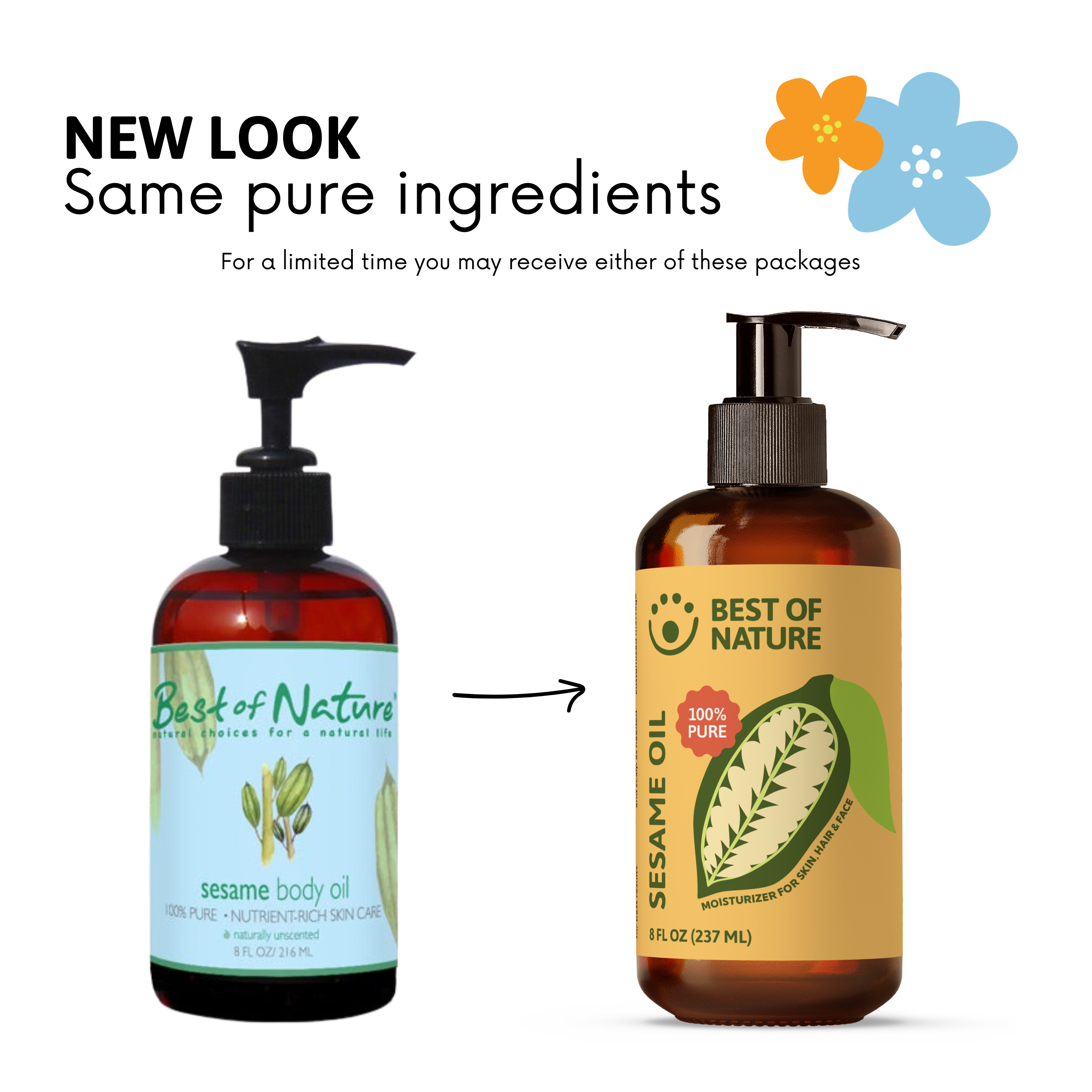 Best of Nature Sesame Massage & Body Oil - 100% Pure