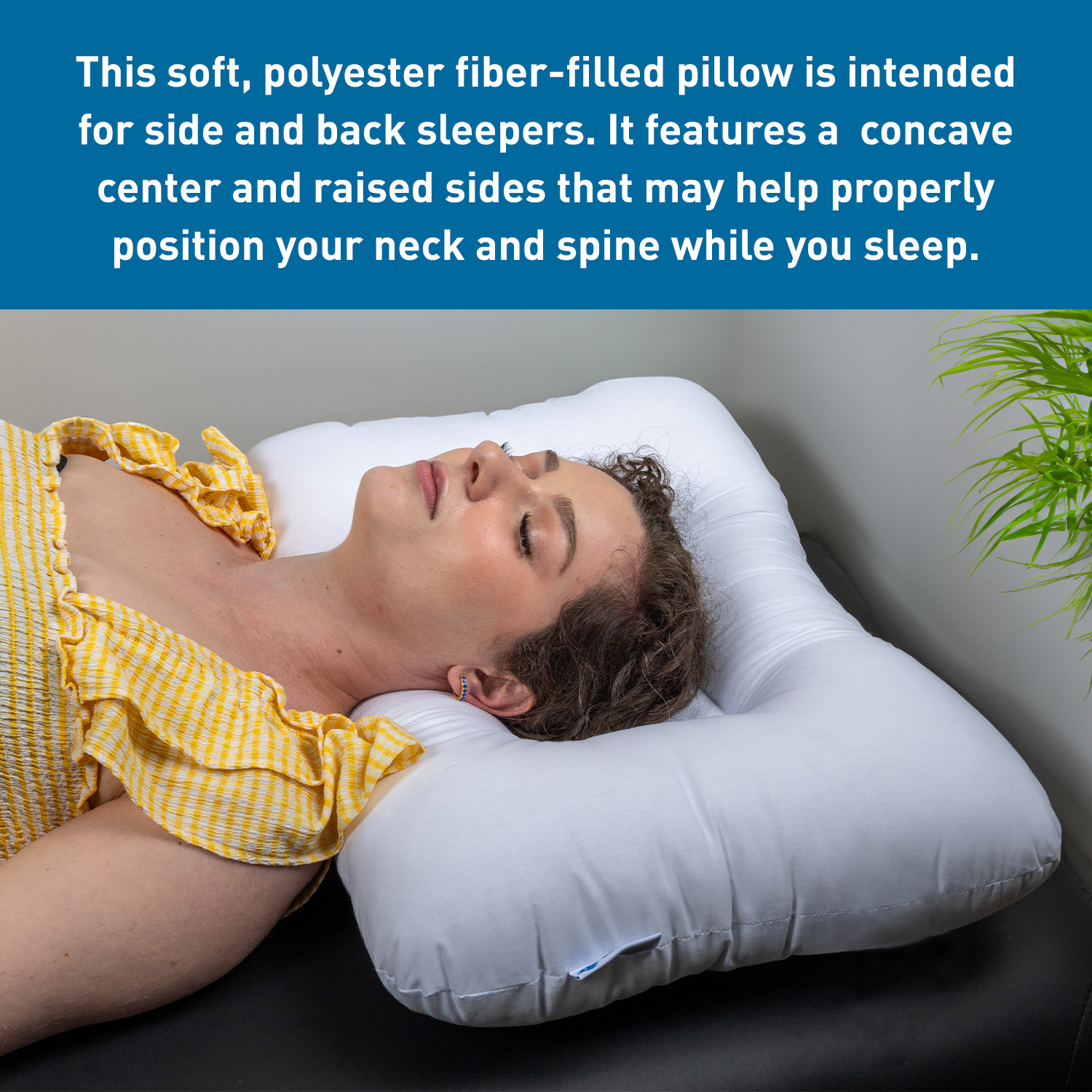Post surgical concave pillow for side and back sleepers