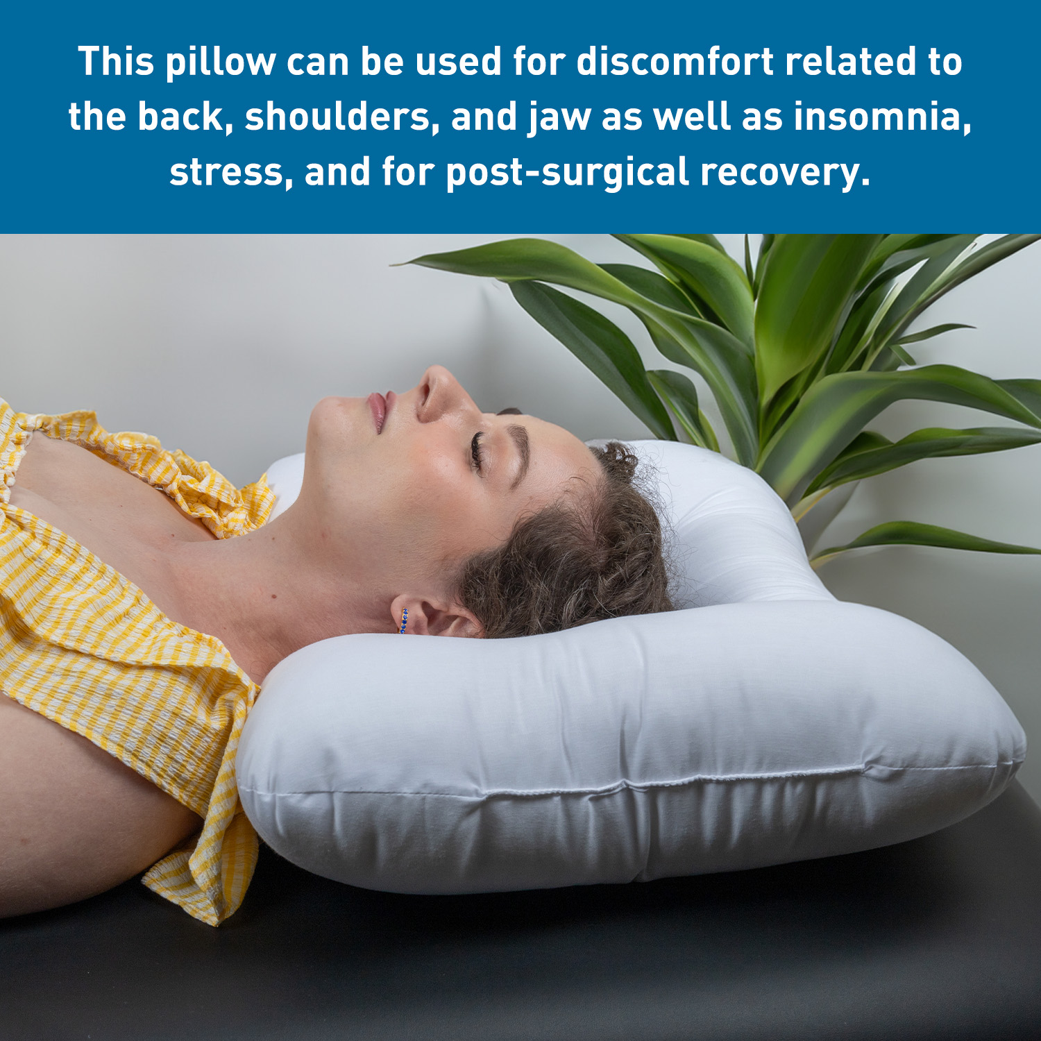 Core Products Pillow used for discomfort related to back, shoulders, and jaw as well as insomnia, stress and for post surgical recovery