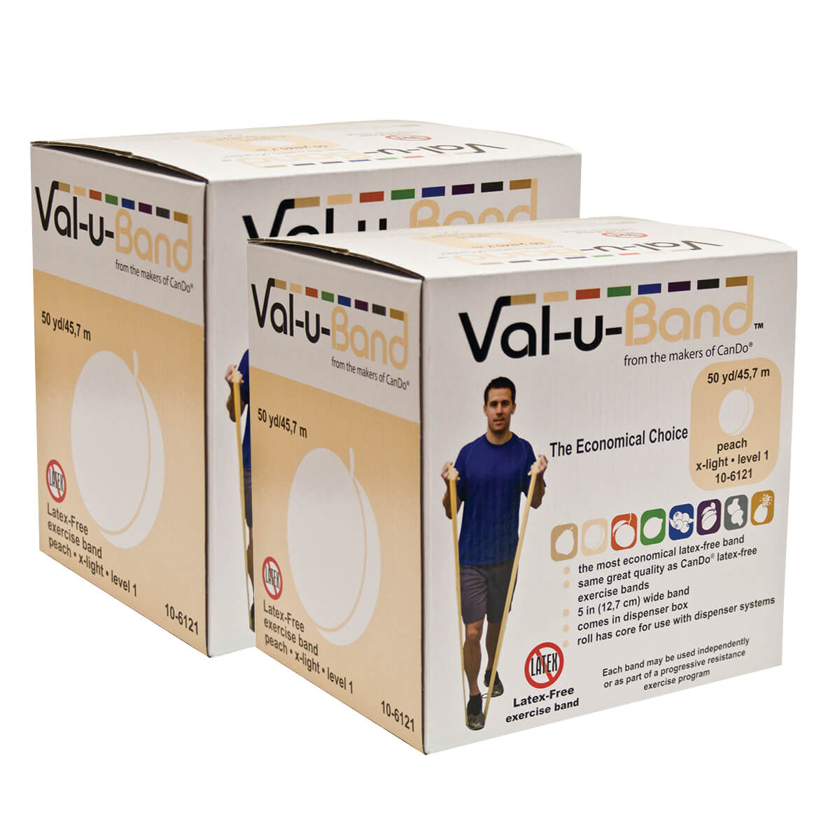 Val U Band Latex Free Exercise Bands - 5 Foot Strips, 50 & 100 Yard Rolls - CanDo