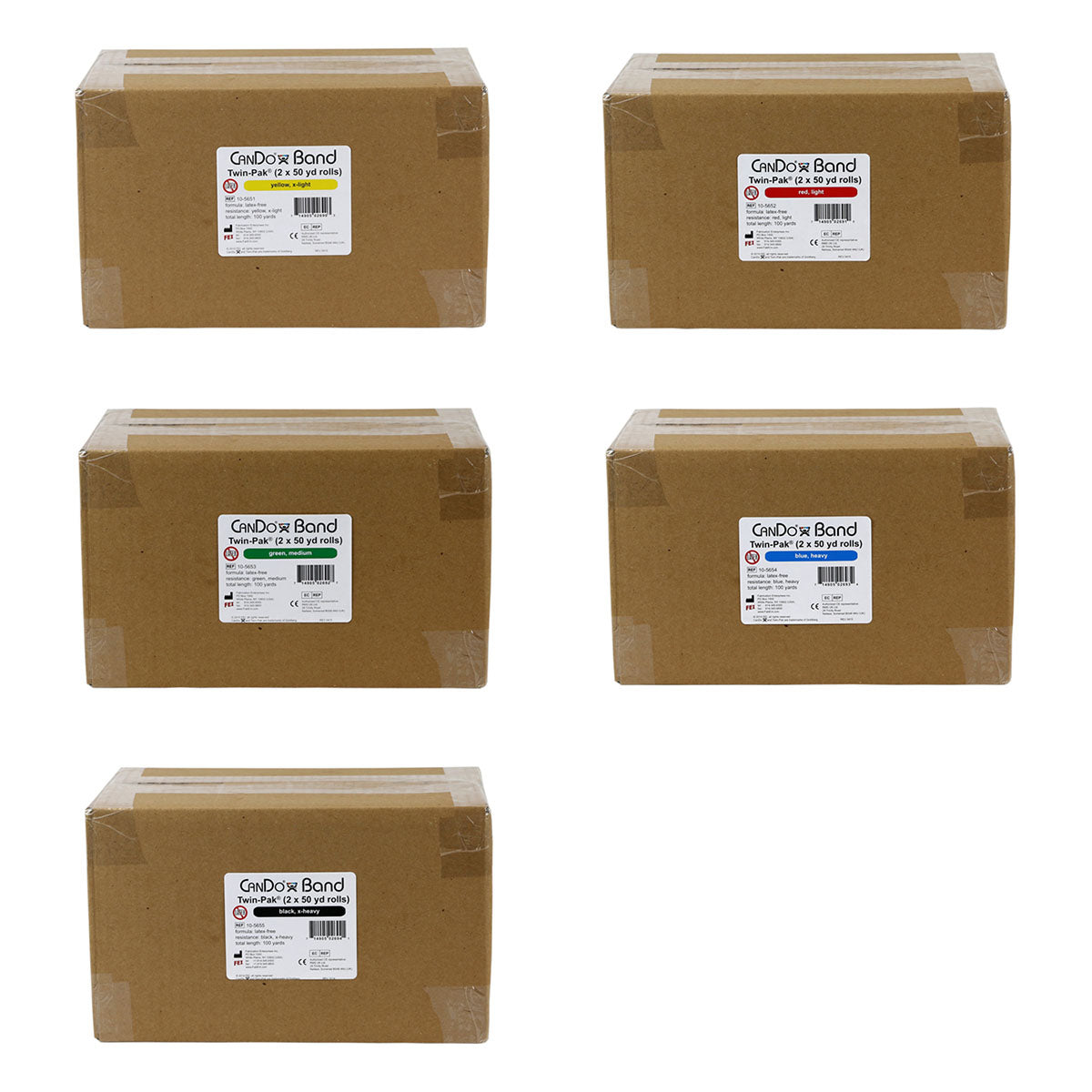 Latex Free Exercise Bands - 25 50 & 100 Yard Rolls - CanDo