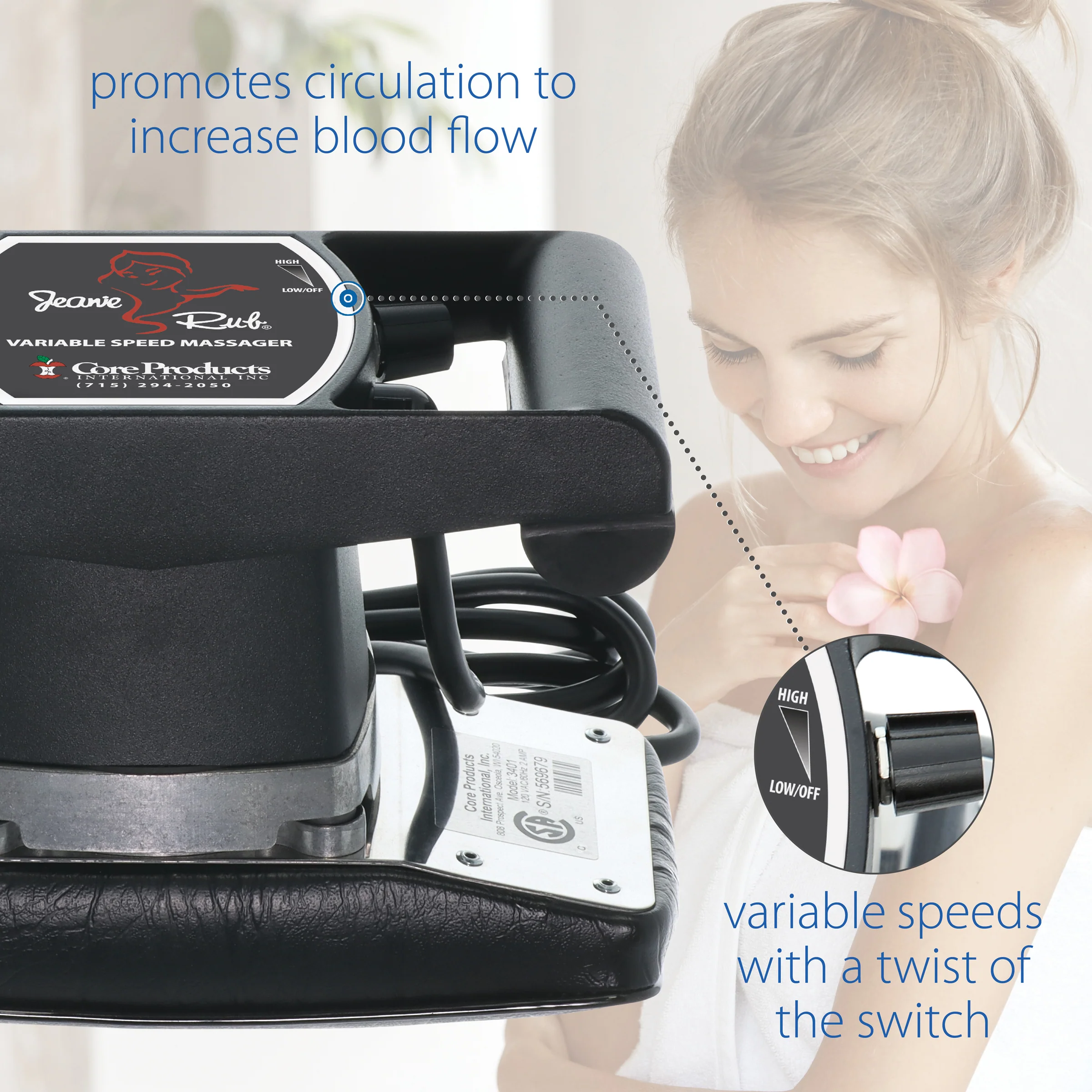 Jeanie Rub Massager Variable Speed