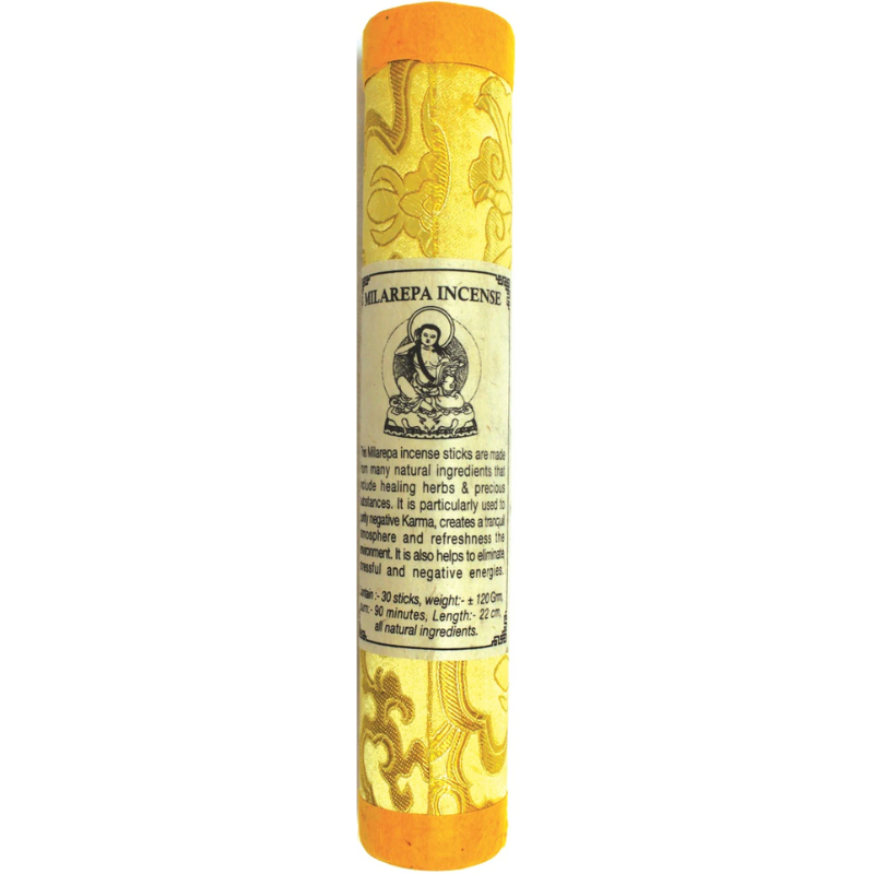 Tibetan Milarepa Incense - Yellow Brocade Tube