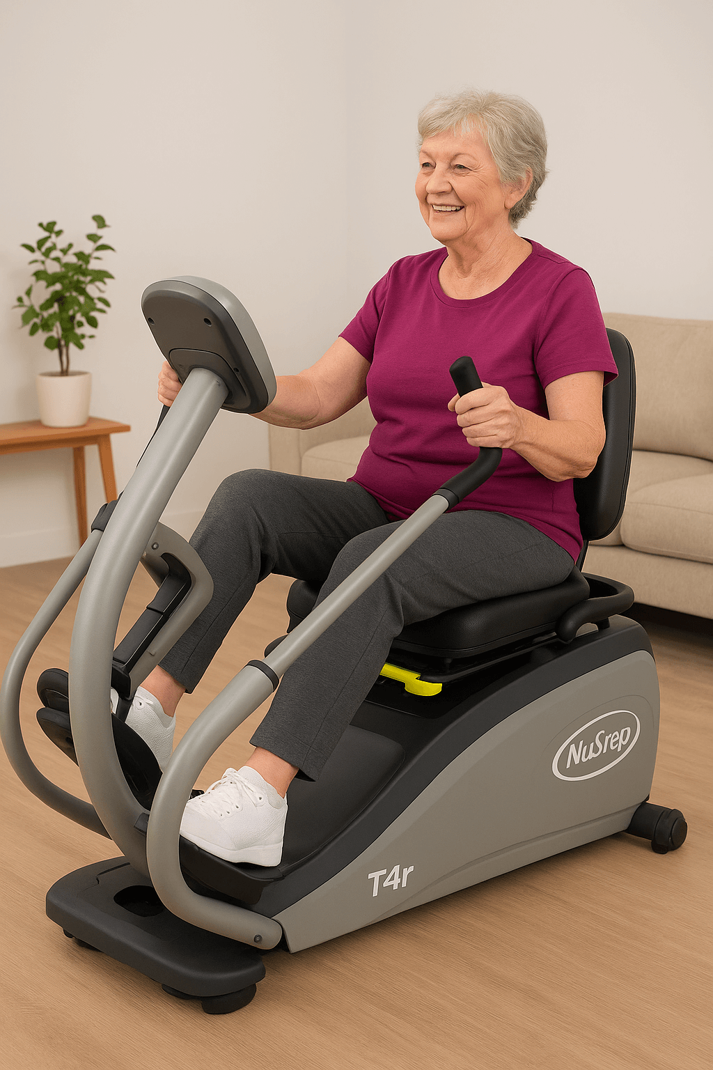 NuStep T4r Recumbent Cross Training Bicycle for Low Impact Total Body Exercise - Senior Citizen Women