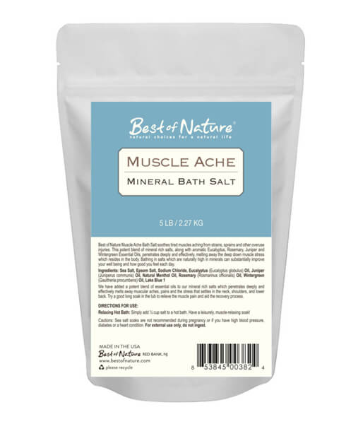 Best Of Nature Muscle Ache Mineral Bath Salt - 5lb Bag