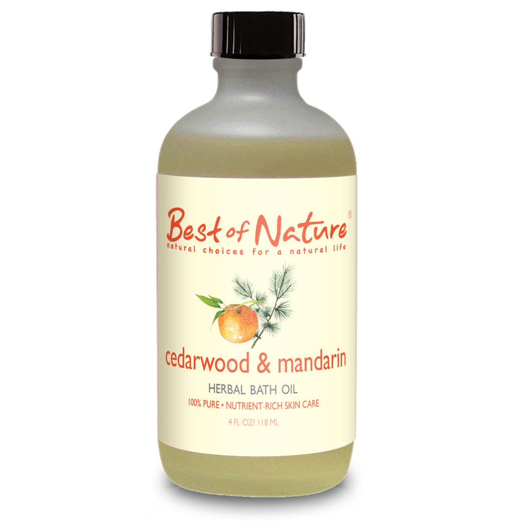Best of Nature 100% Pure Cedarwood & Mandarin Herbal Bath Oil - 4oz