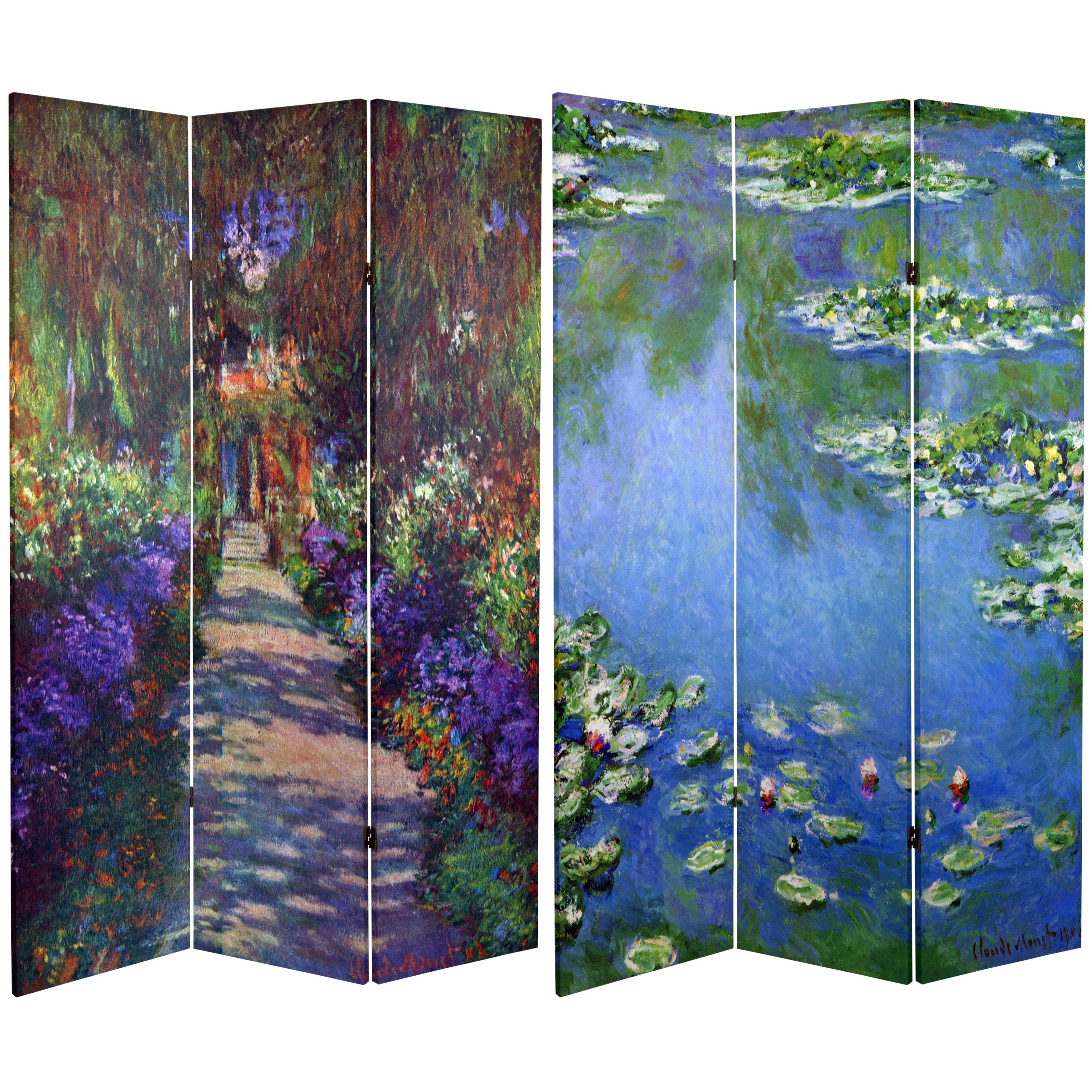 Monet Lilies / Garden at Giverny Art Print Screen (Canvas/Double Sided)