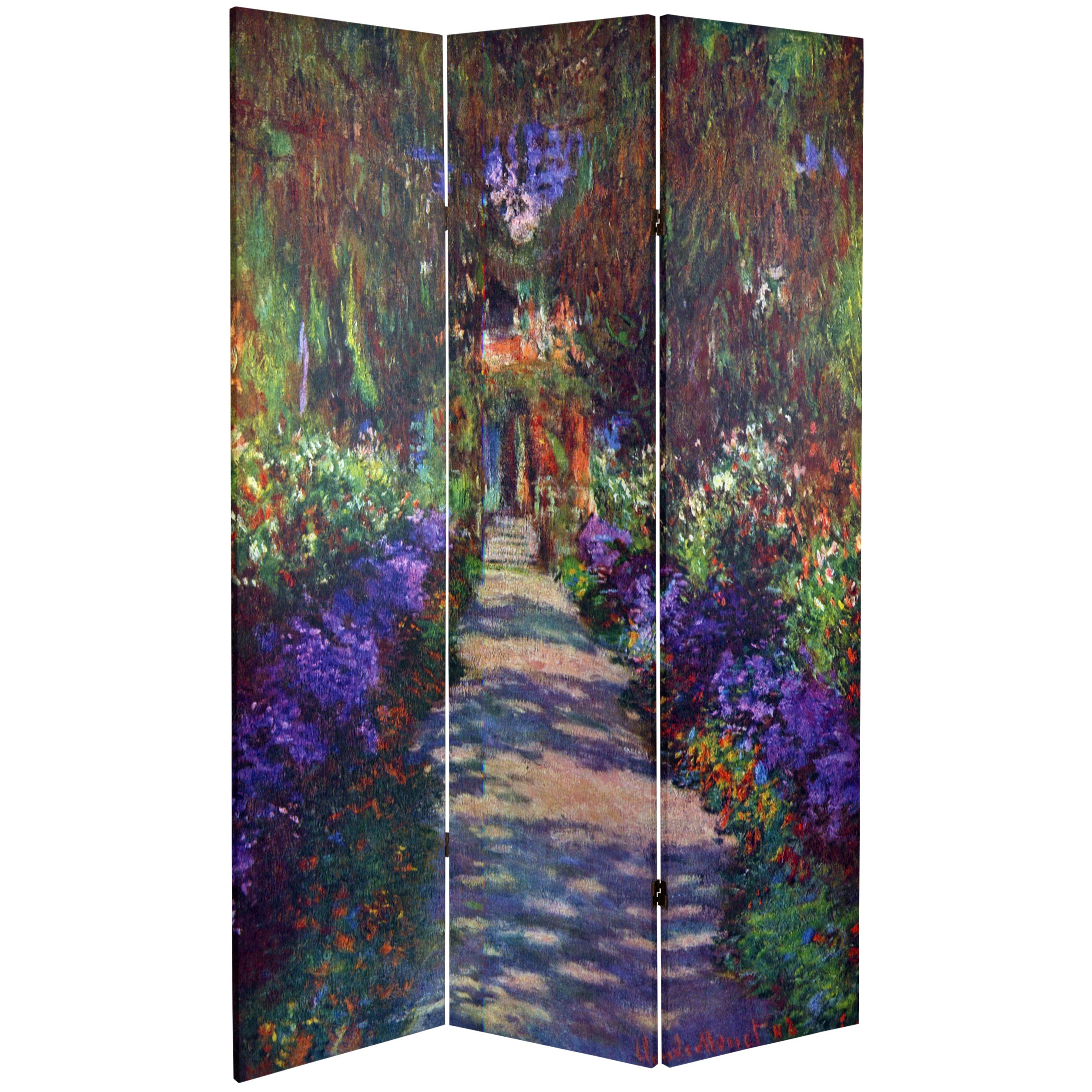 Monet Lilies / Garden at Giverny Art Print Screen (Canvas/Double Sided)