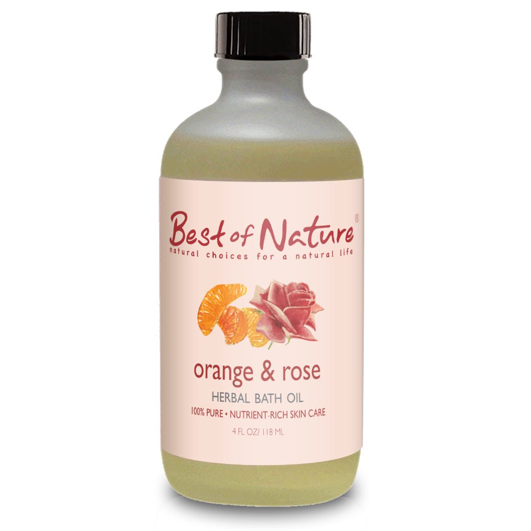 Best of Nature 100% Pure Orange & Rose Herbal Bath Oil - 4oz